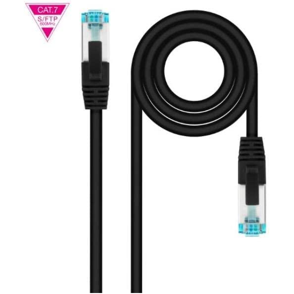 NANOCABLE 10.20.1700-L30-BK - Cable de Red Cat.7 600MHZ LSZH SFTP PIMF AWG26, Negro, 30 centímetros