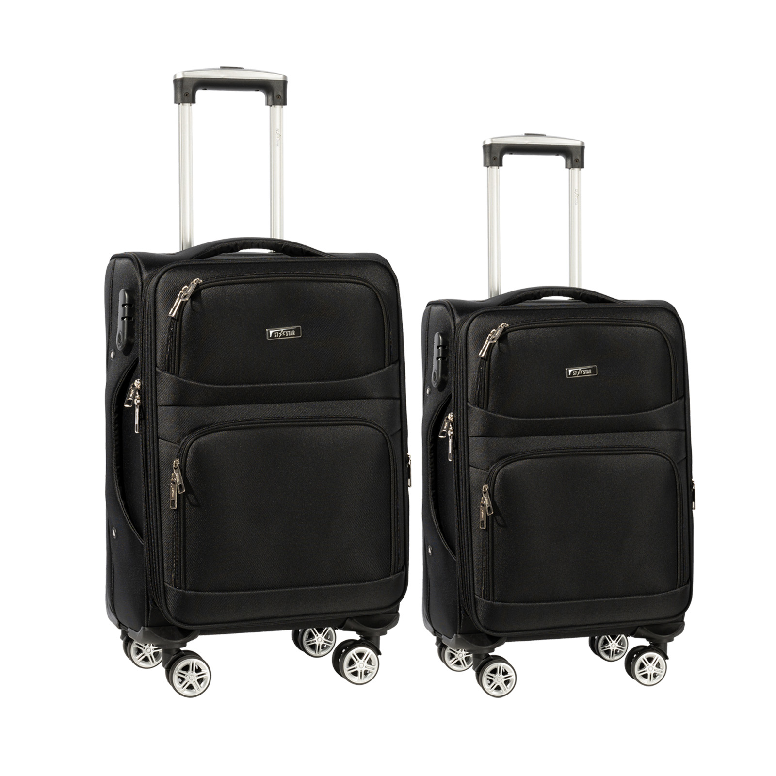 S7 STAR Set Maleta Tela de Mano 2 Piezas, Juego Cabina Blanda de Mano 18+20in, Equipaje Ligero Resistente Color Puro con Gran Capacidad, Trolleys Moda Expandible de Mango Ajustable para Viajar Negocio