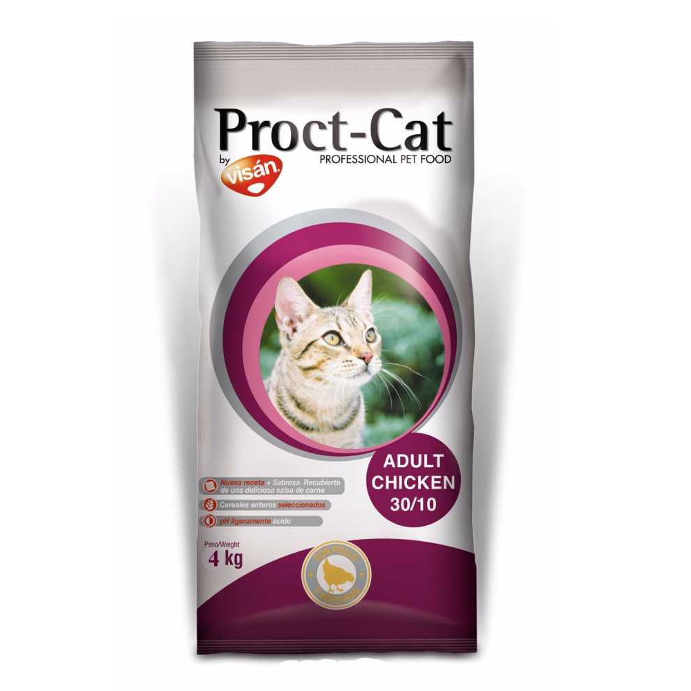 Proct Dog Proct-Cat Adult Chicken 4 Kg. Comida para Gatos Adultos con Fórmula Suave y Digestiva