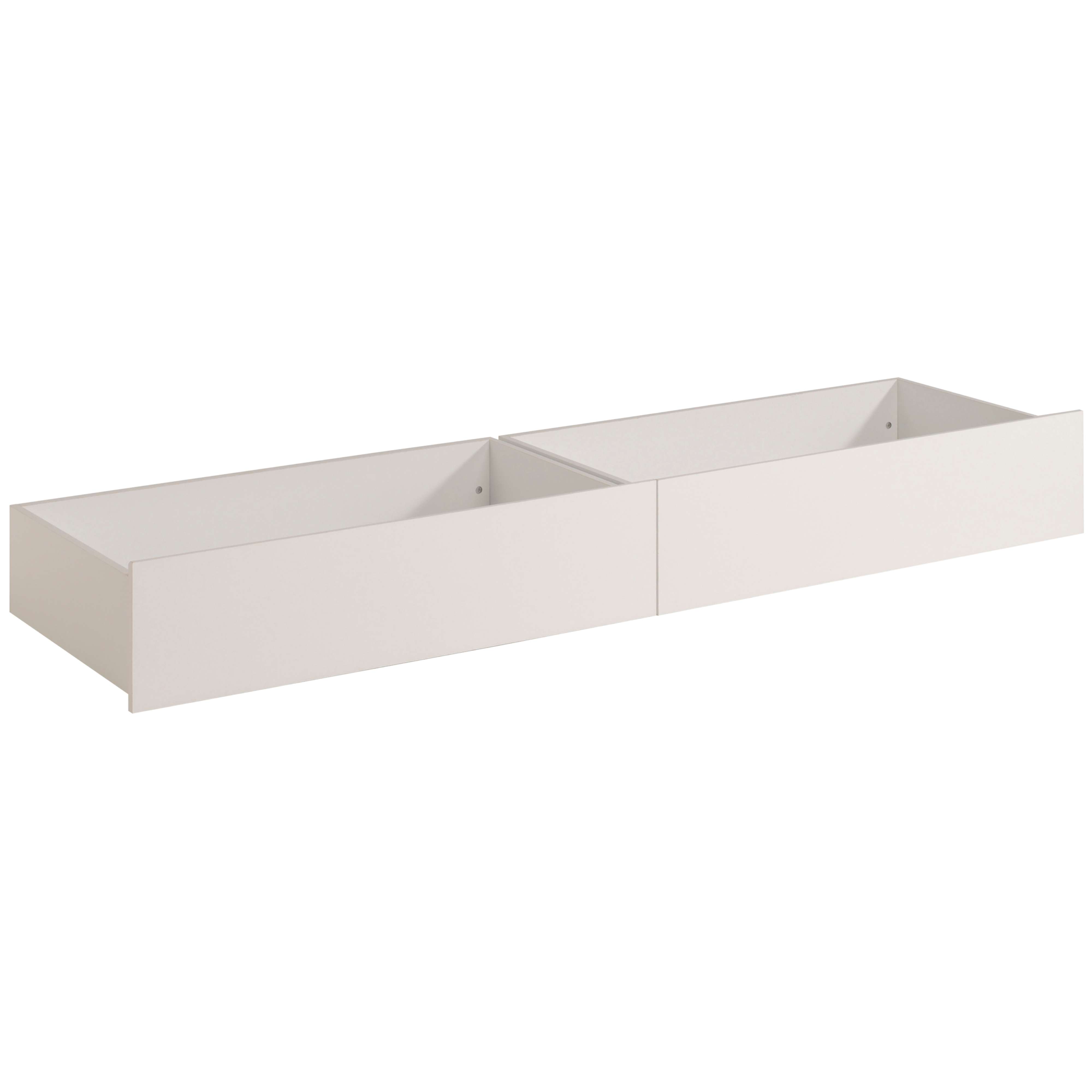Miroytengo Pack 2 cajones Style para camas juveniles color blanco dormitorio habitación almacenaje mueble 25x199x53 cm