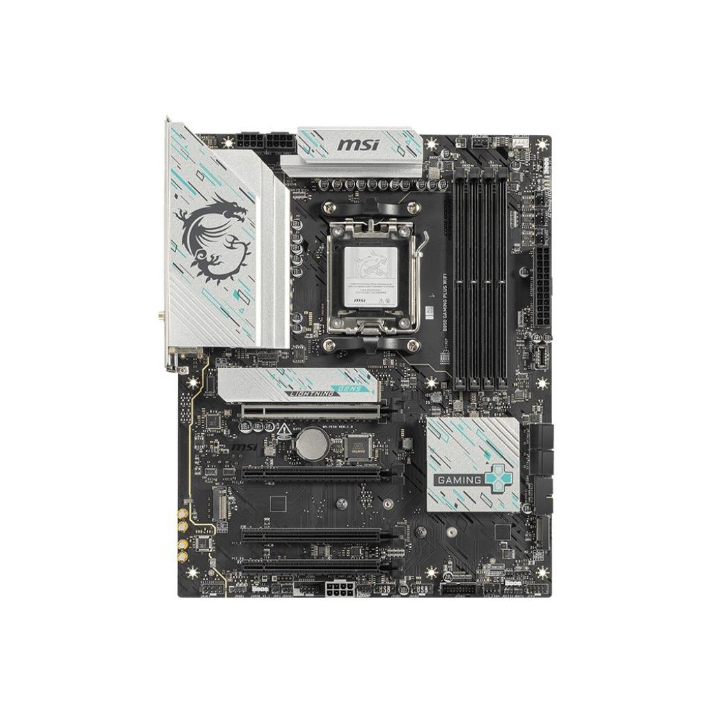 MSI - Placa Base B850 GAMING PLUS WIFI 911-7E56-05S para PC gaming de alto rendimiento con zócalo AM5, soporte AMD Ryzen 7000/8000/9000, RAM DDR5 hasta 8200 MHz y Wi-Fi 7