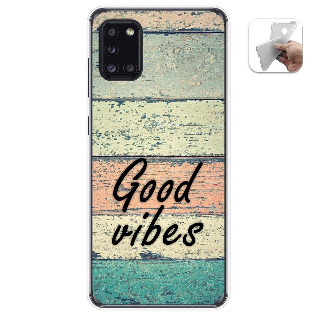 Tumundosmartphone Funda Gel Tpu para Samsung Galaxy A31 diseño Madera 01 Dibujos