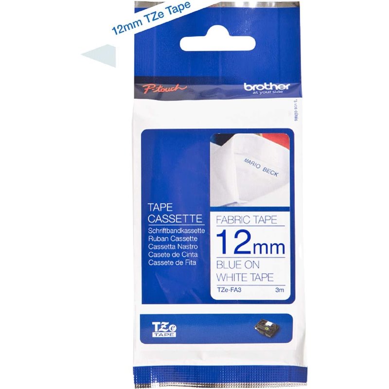 Cinta brother tzefa3 12mmx3m Blanco Azul