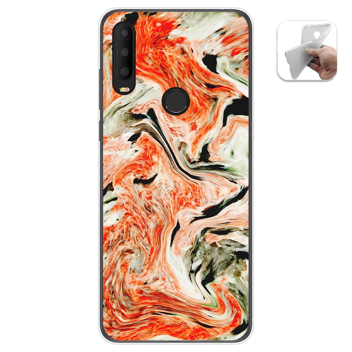 Tumundosmartphone Funda Gel Tpu para Alcatel 3X 2020 diseño Mármol 12 Dibujos