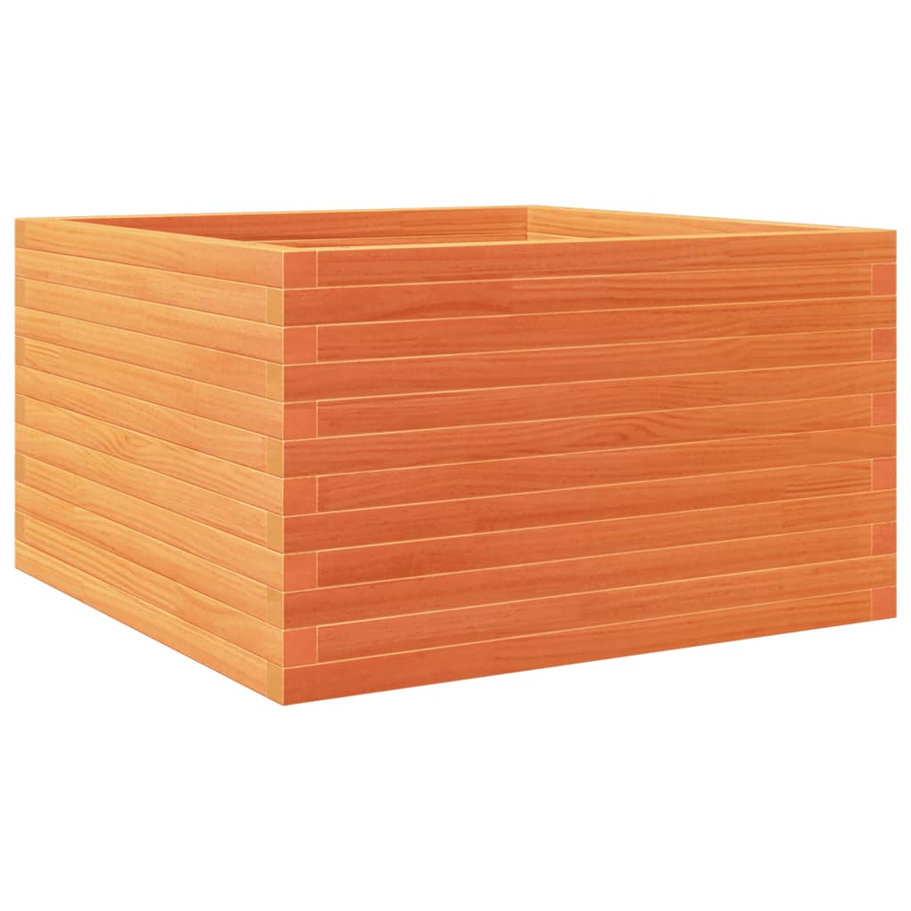 vidaXL Jardinera de madera de pino impregnada 80x80x46 cm Color Pino natural,  Blanco,  Marrón cera y mas