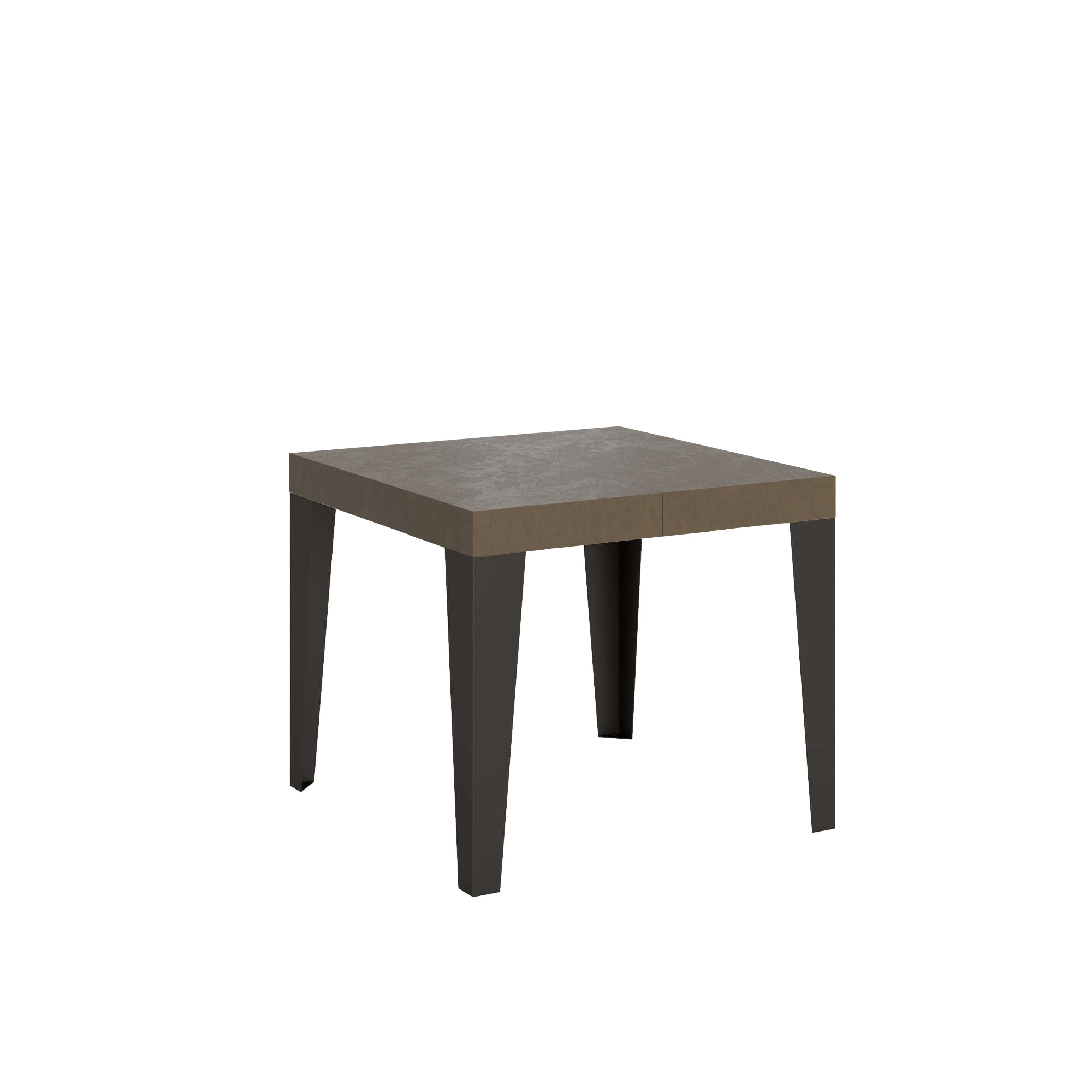 Mesa extensible 90/246x90 cm color gris tórtola con patas antracita - Itamoby