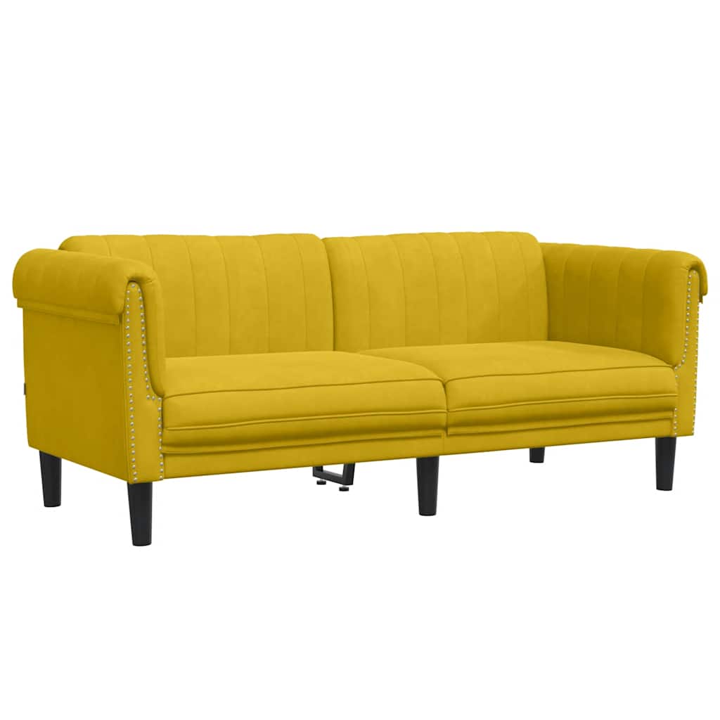 vidaXL Sofá de 2 plazas terciopelo amarillo