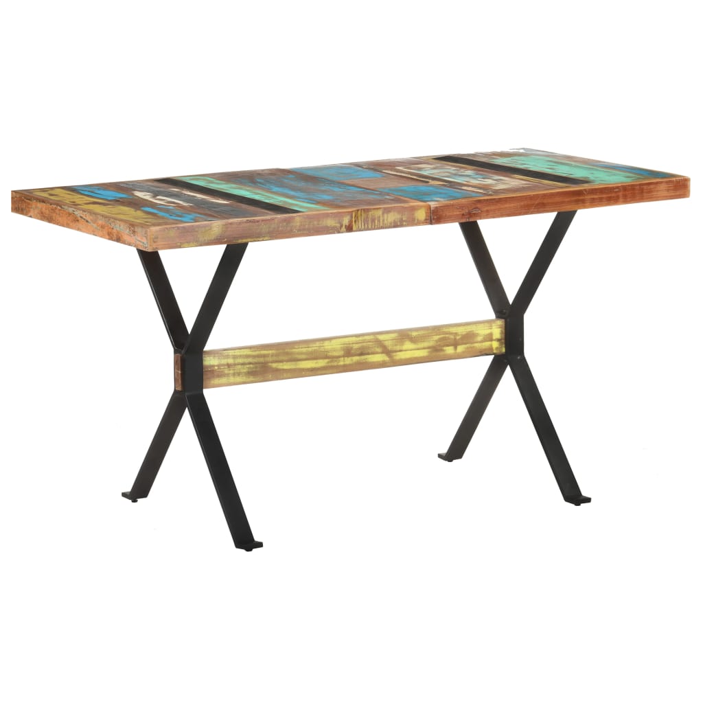 vidaXL Mesa de comedor de madera maciza reciclada 140x70x76 cm