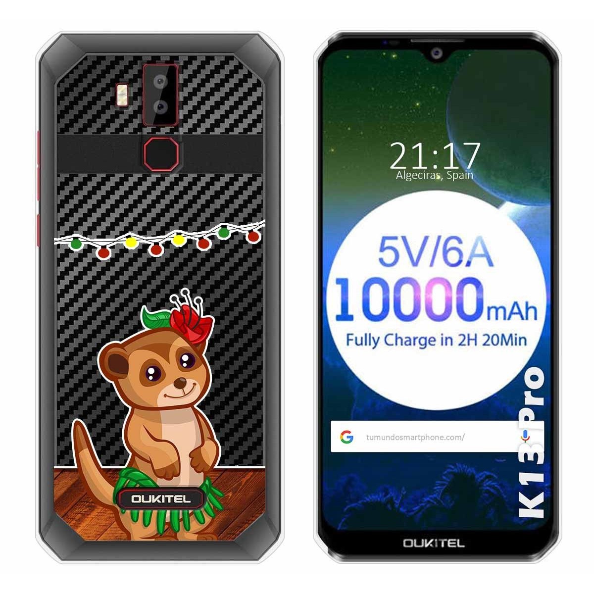 Tumundosmartphone Funda Gel Transparente para Oukitel K13 Pro diseño Suricata Dibujos