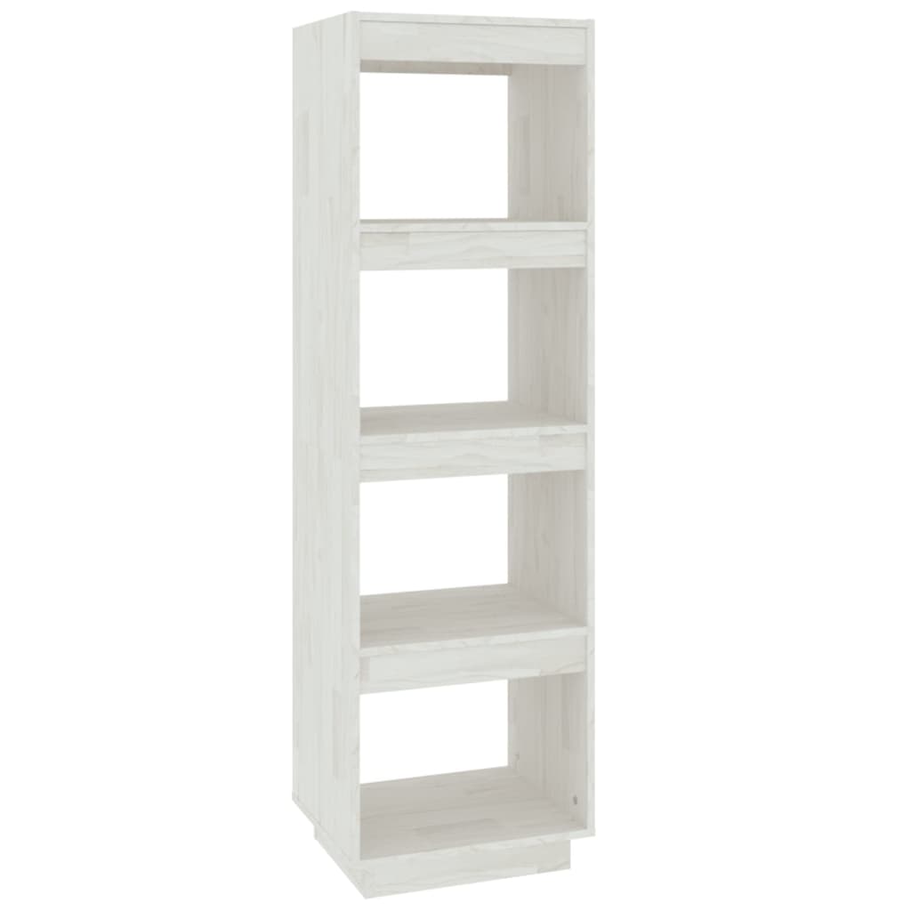 vidaXL Estantería/divisor de espacios madera maciza pino 40x35x135 cm Natural, Blanco, Gris Mueble Almacenaje Estantería para Oficina, Estudio, Dormitorio Estantería/Librería/ mueble de Almacenamiento