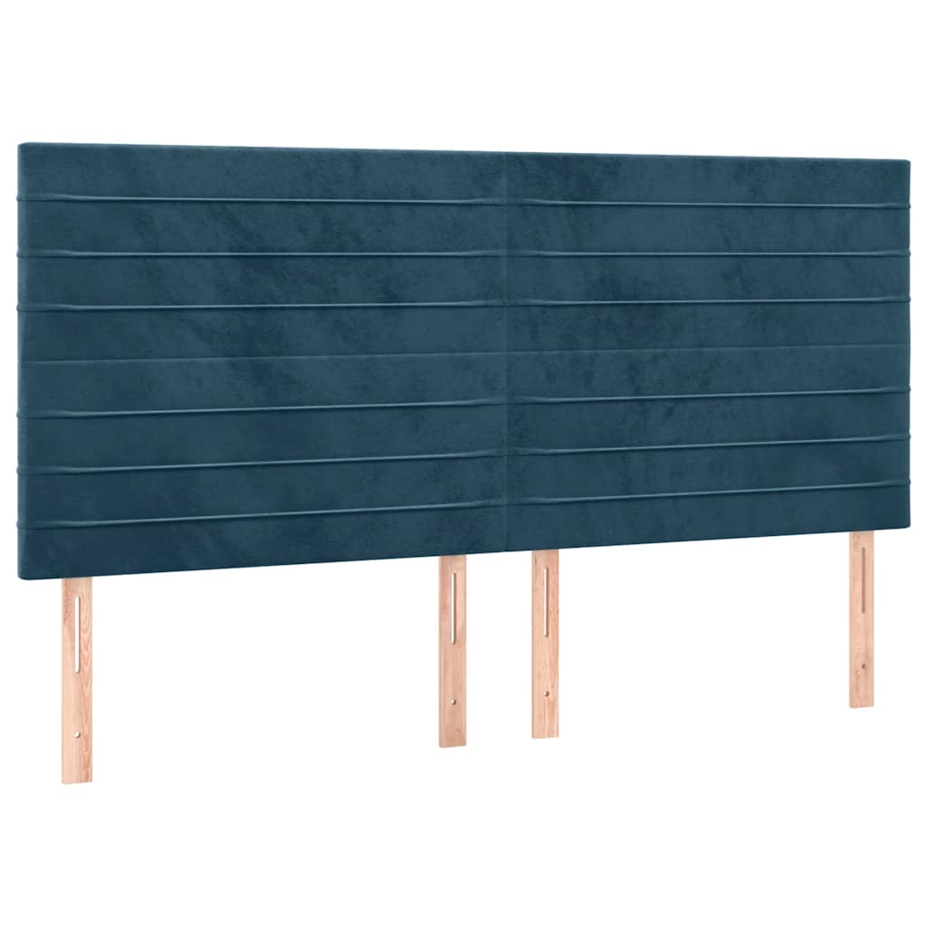 vidaXL Cabecero Terciopelo Azul Oscuro 180x5x118/128 cm