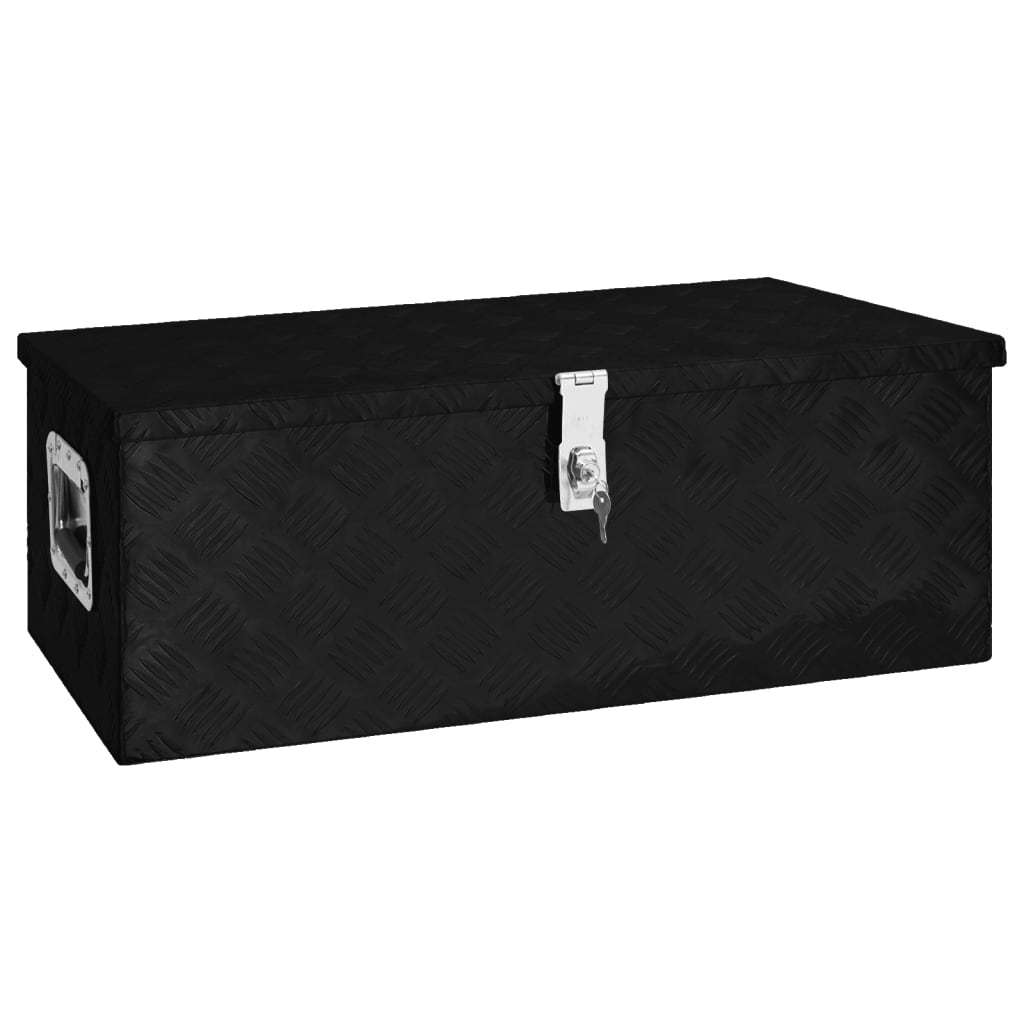 vidaXL Caja de Almacenaje de Aluminio Herramienta Vehículo Accesorio Color Negro,  Plateado, y mas
