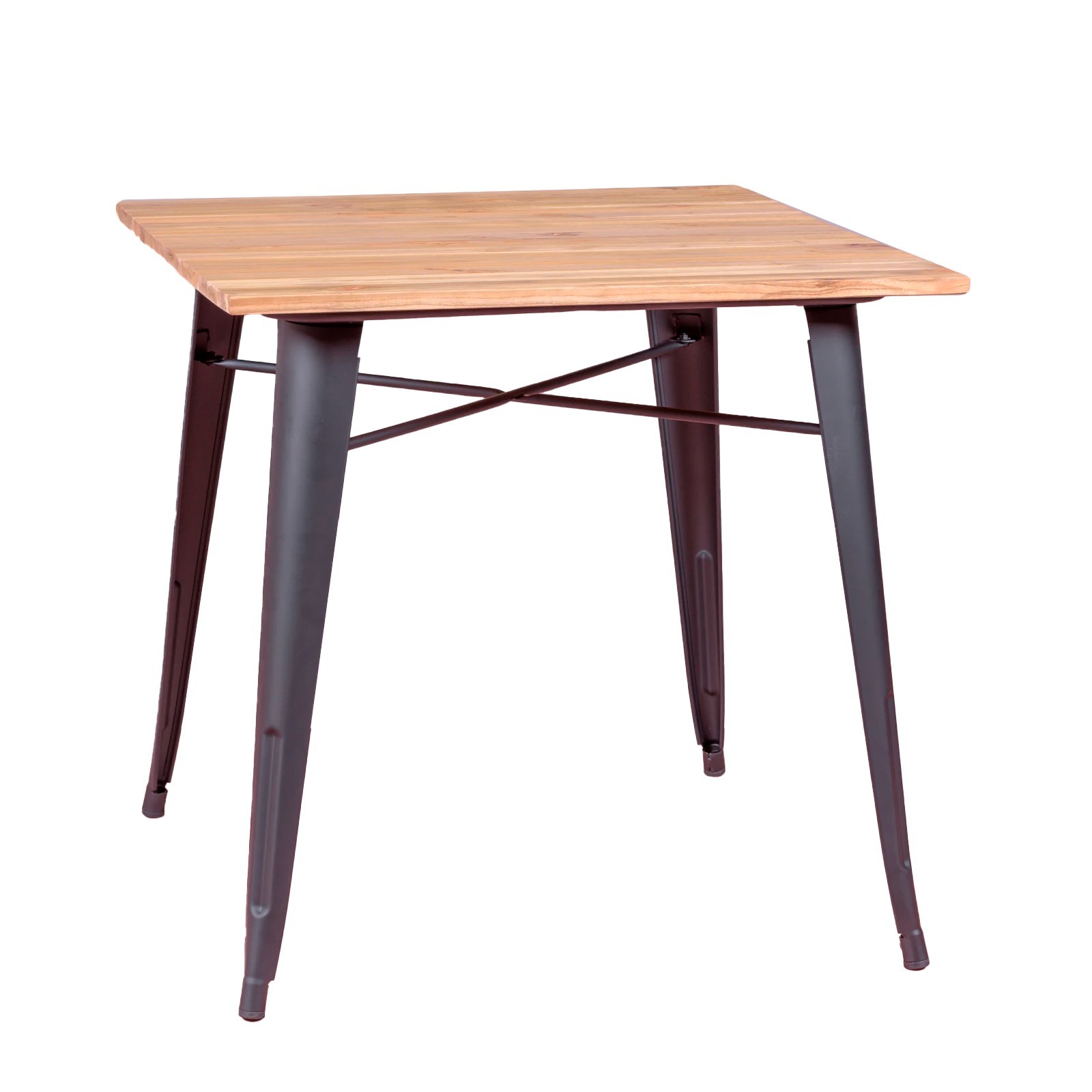 Nest Dream - Mesa industrial en acero negro y madera clara - Bistro