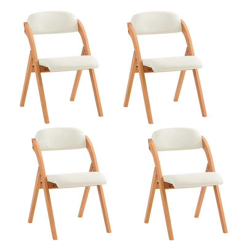 SoBuy FST92-Wx4 Lote de 4 Sillas Plegables de Madera con Asiento y Respaldo Tapizado Sillón para Cocina Oficina Blanco 47 x 60 x 77 cm ES