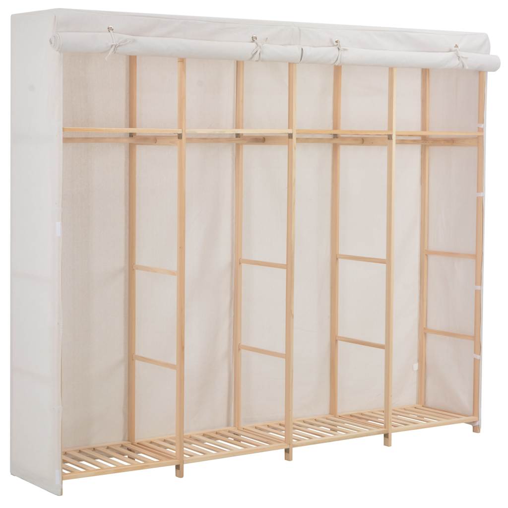 vidaXL Armario de tela 200x40x170 cm en color Gris/Blanco | almacenamiento funcional diseño moderno para baño dormitorio sala
