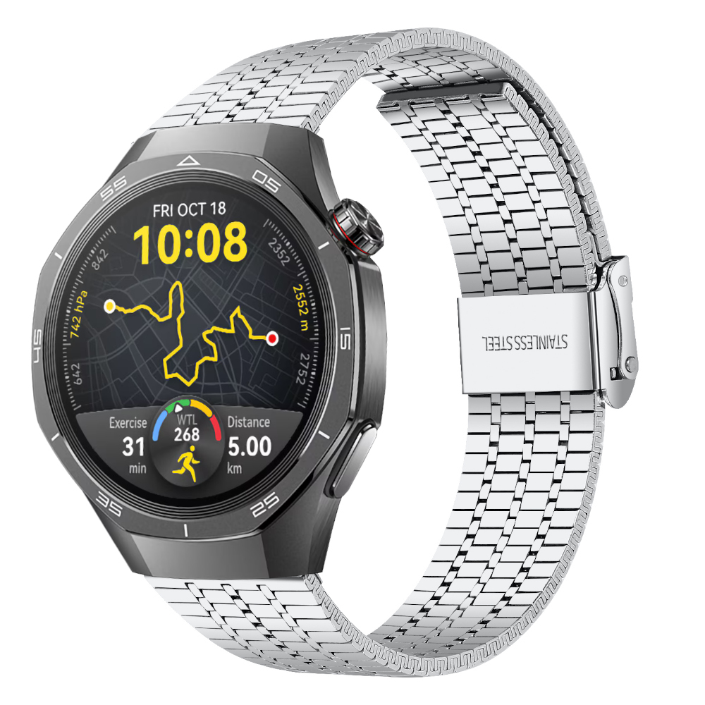 Correa de Acero para Amazfit GTR 4 / Bip 5 / Garmin Vivoactive 4 / Huaw Watch GT 5 - 46mm / GT 5 - 46mm / GT 4 - 46mm, Modelo Acero Flexible Ancho 22mm