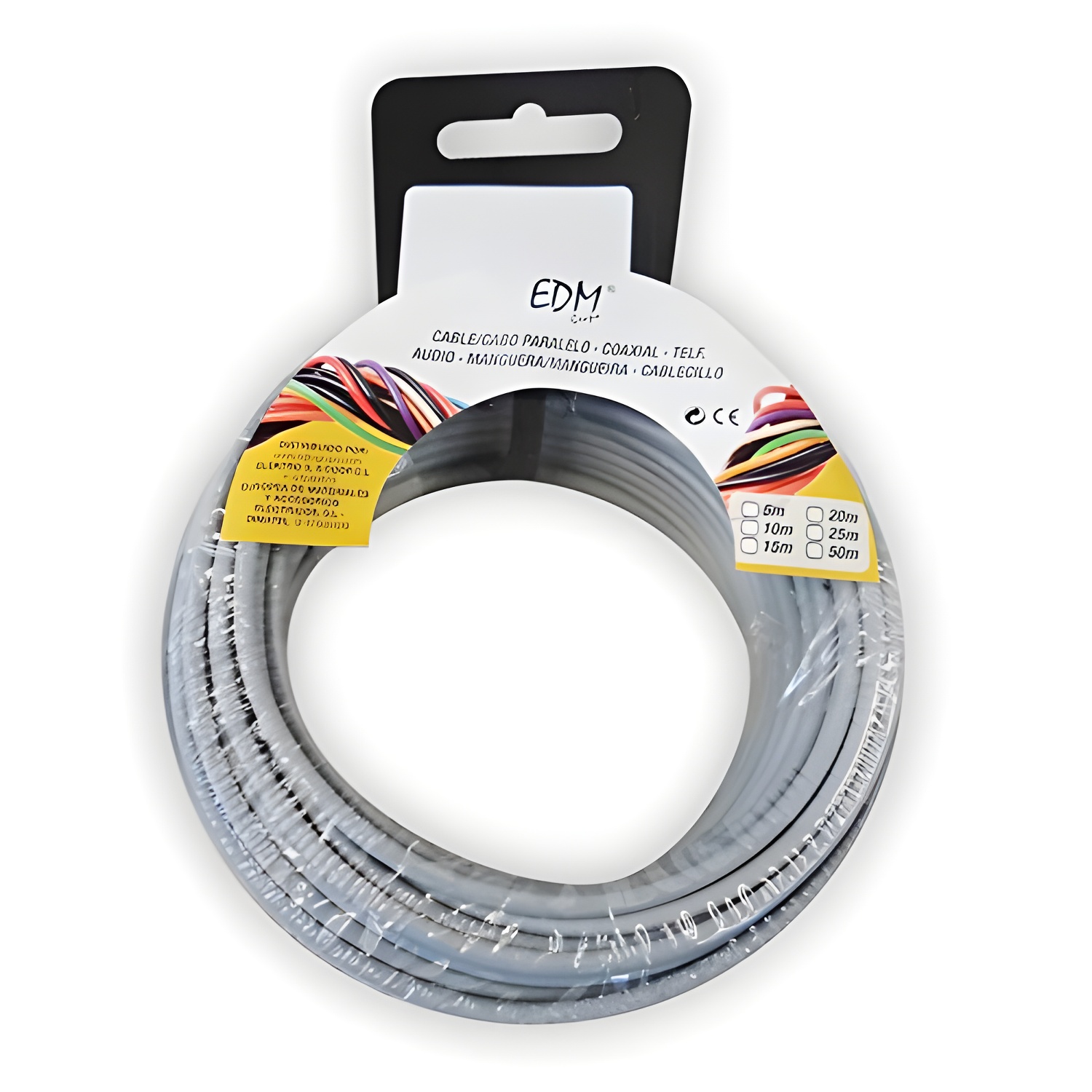 Edm Carrete Cablecillo Flexible 1.5mm Gris 25mts Libre de Halógenos para Cables de Ordenador