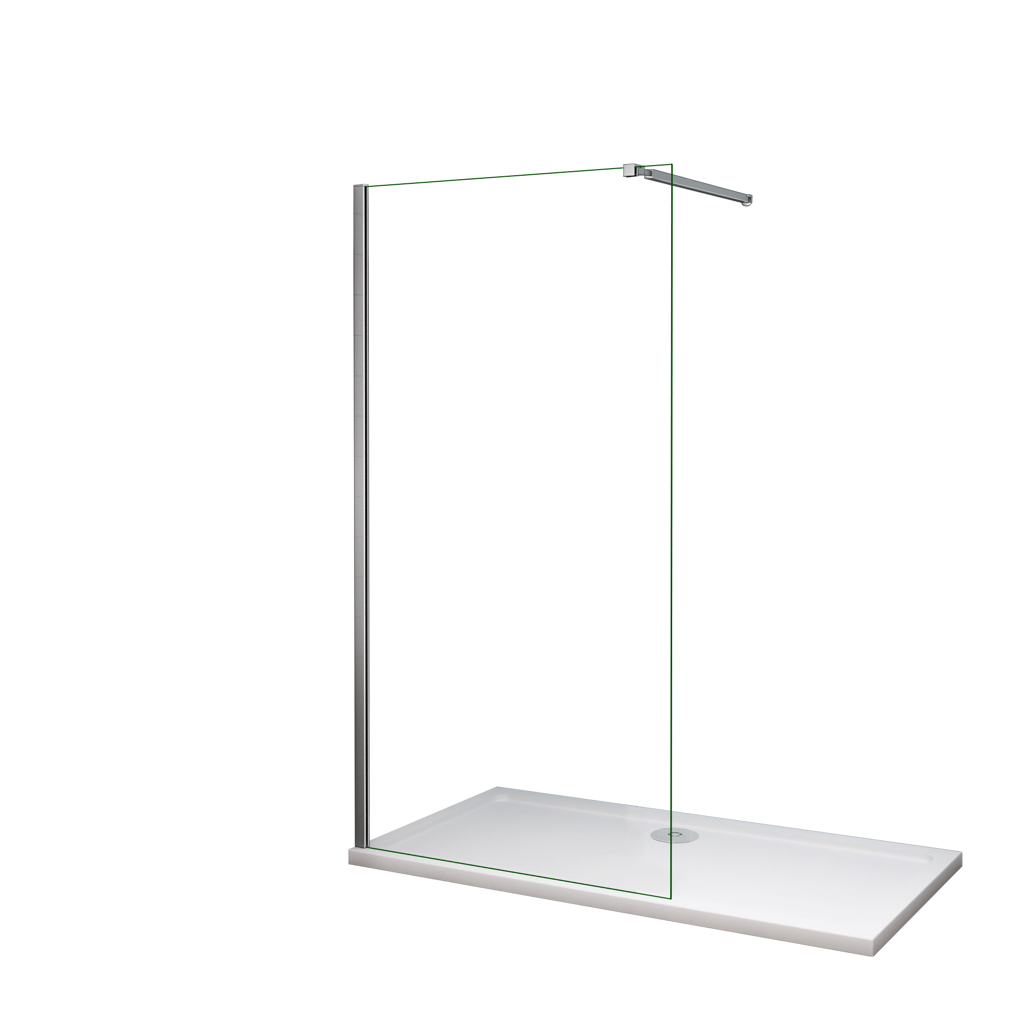 Walkin,Panel de ducha,Vidrio Antical 8mm,Barra ajustable 73-120cm,(48-50)x200cm