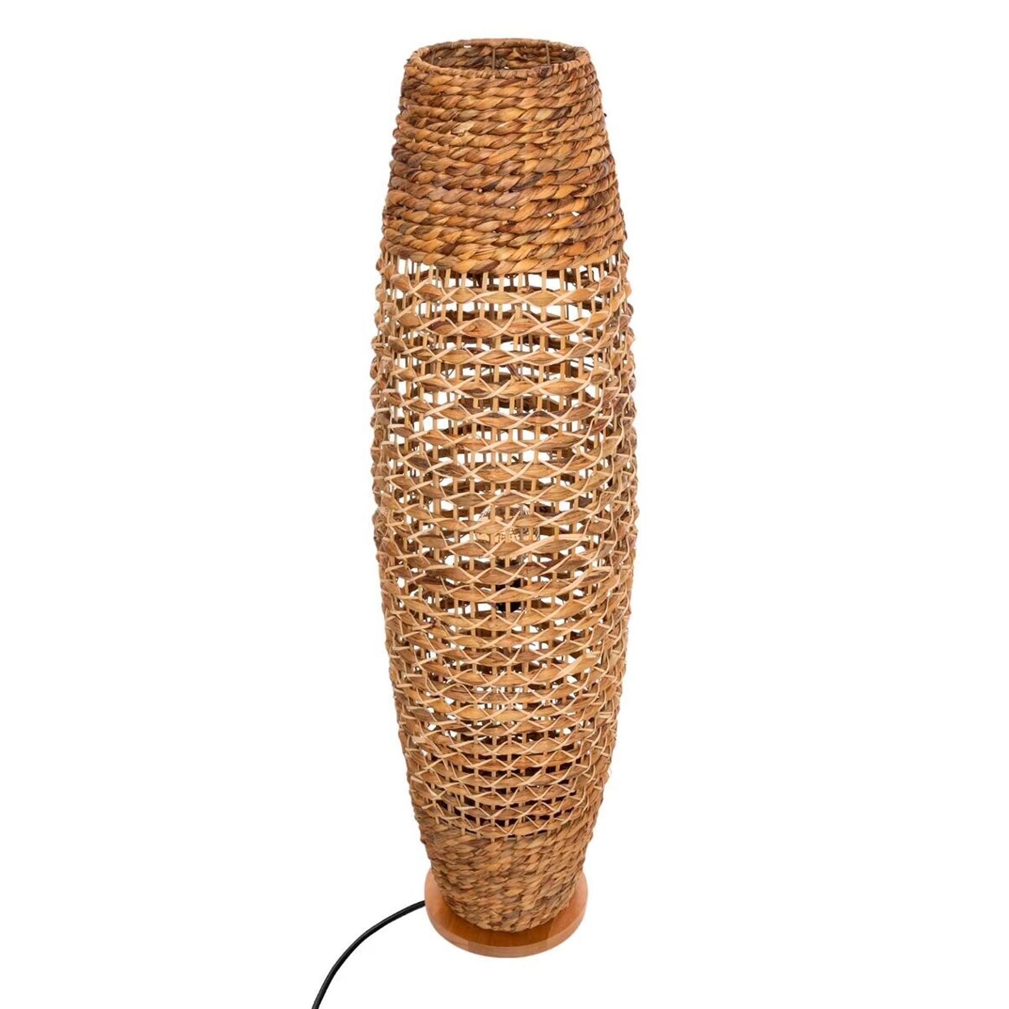 Atmosphera Lámpara de Pie SP Arena Natural H 118cm - Pantalla de Papel Tejido y Base de Madera de Haya