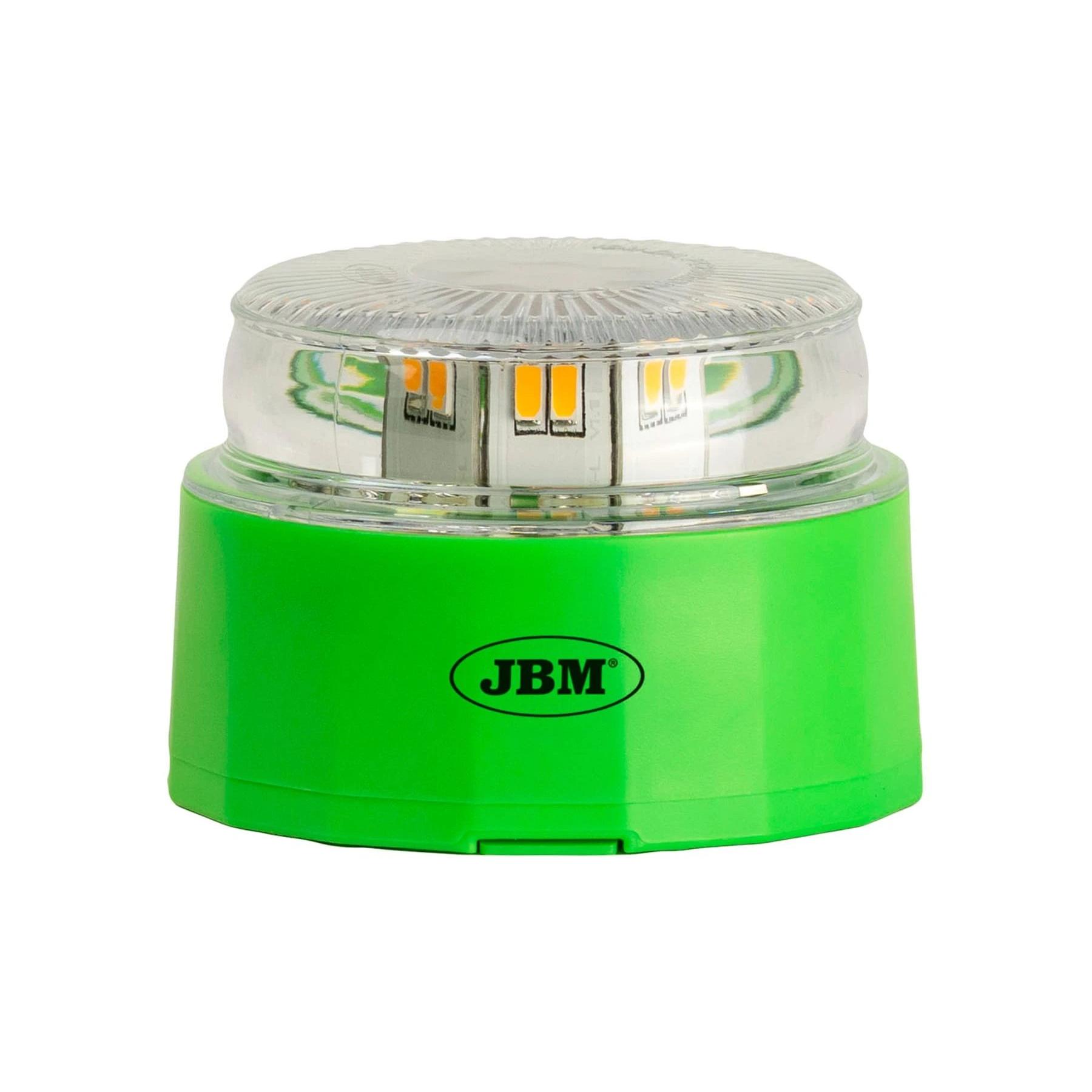 JBM - Baliza V16 54735 para señalización de emergencia en carretera, con luz intermitente de alta intensidad visible hasta 1 km, conectividad DGT 3.0 e IoT de Telefónica Tech, autonomía 180 min, ideal para seguridad vial y asistencia rápida