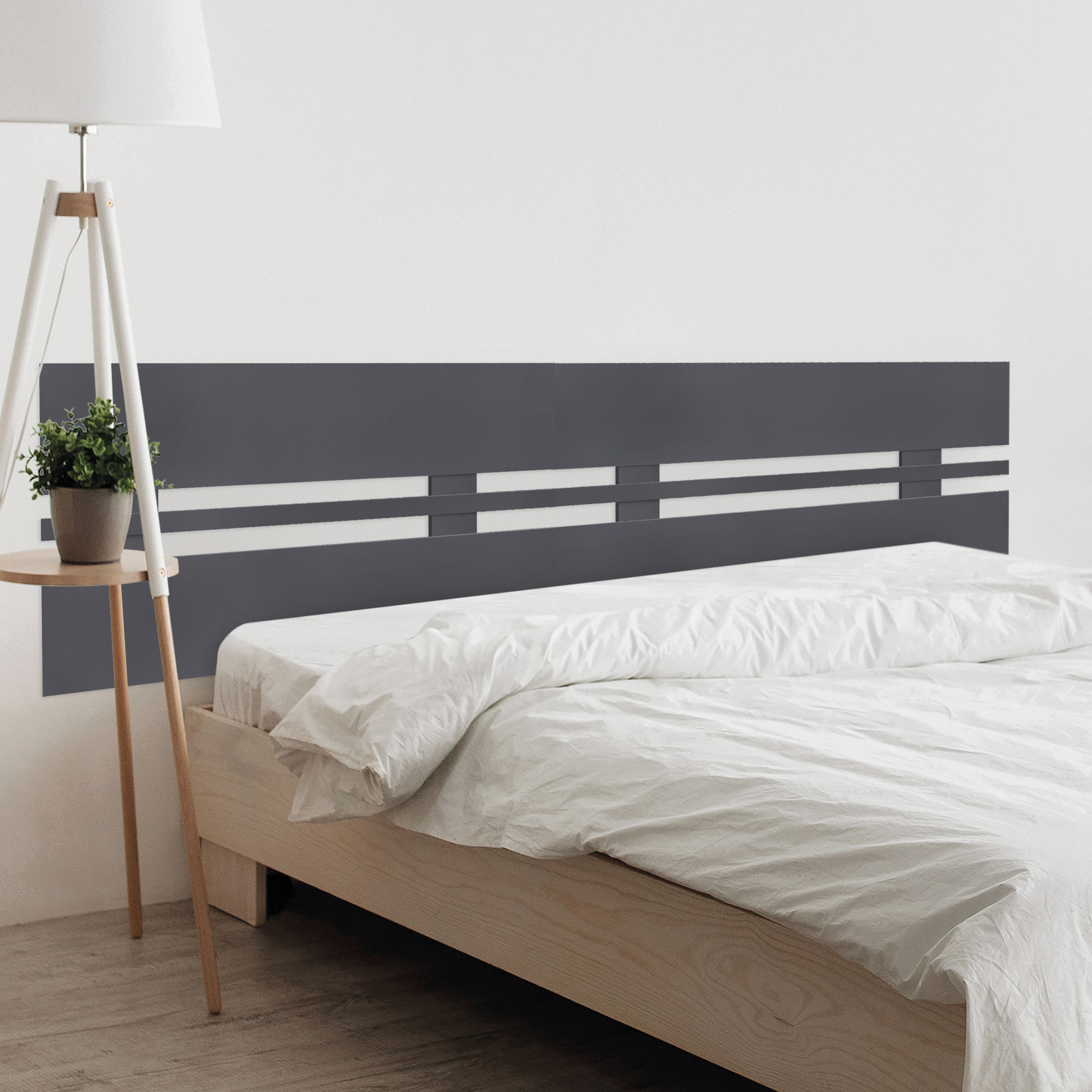 DHOME Cabecero de Madera reciclada DM Horizontal Ancho DUAL Cama Palets Herrajes incluidos