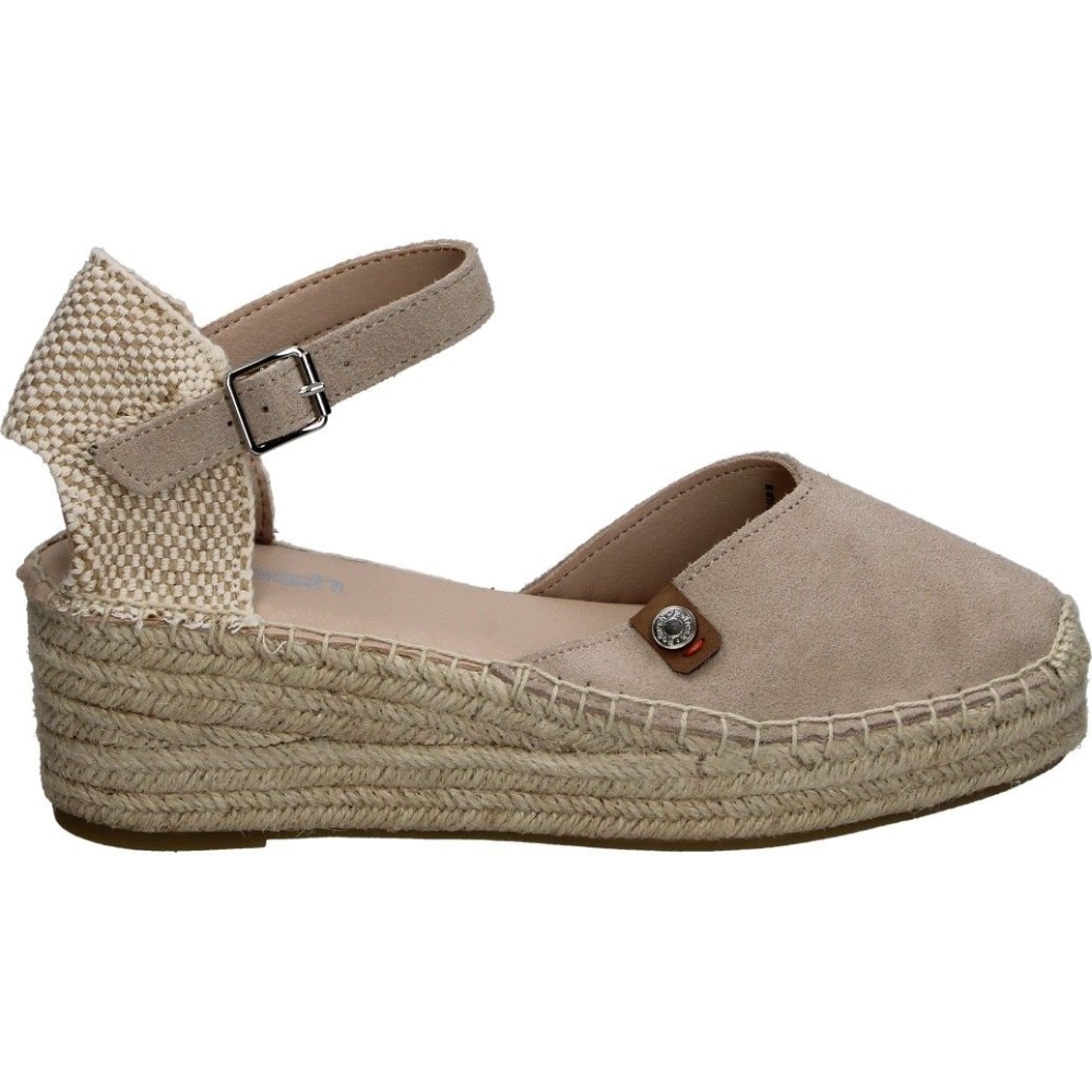 REFRESH | Alpargatas con Cuña Refresh para Mujer – Yutes en Color Beige – Esparteñas con Hebilla – Cuña Media y Cómoda – Espadrilles Estilosas – Versátiles y Combinables – Modelo 175235