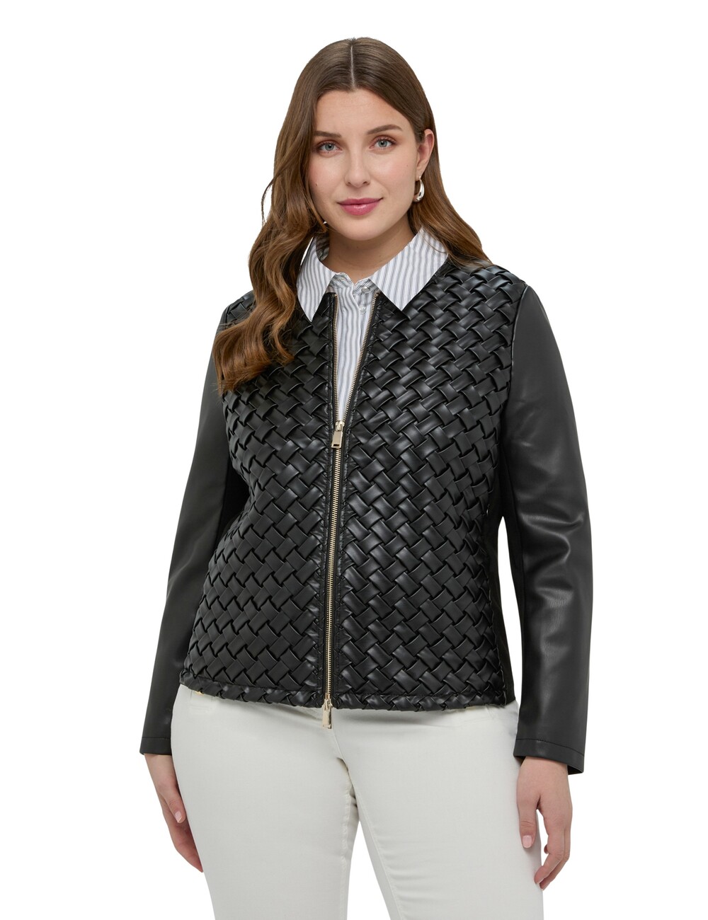 Fiorella Rubino - Chaqueta biker con acabado trenzado