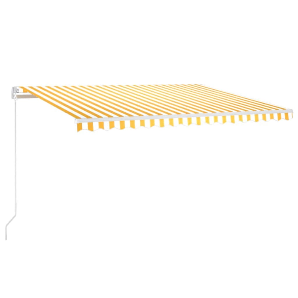 vidaXL Toldo retráctil automático amarillo y blanco 450x300 cm