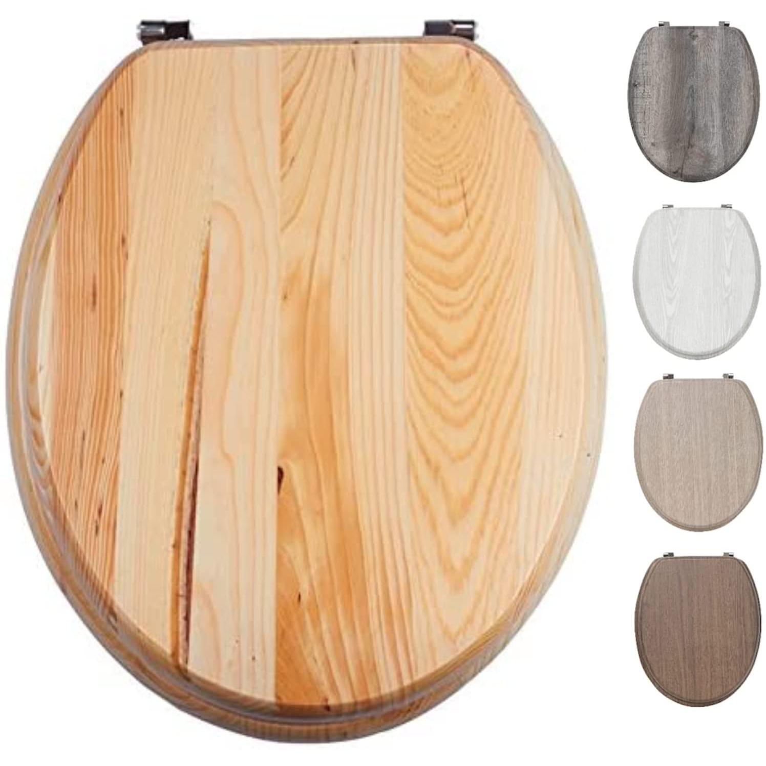TIENDA EURASIA® Tapa de WC Universal - Color Liso - Tapa Fabricada en MDF con Bisagras de Plastico - Medida 43,5 x 37,5 cm