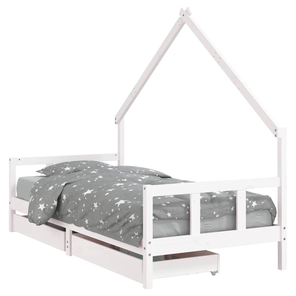 vidaXL Estructura cama niños con cajones madera pino 90x200 cm