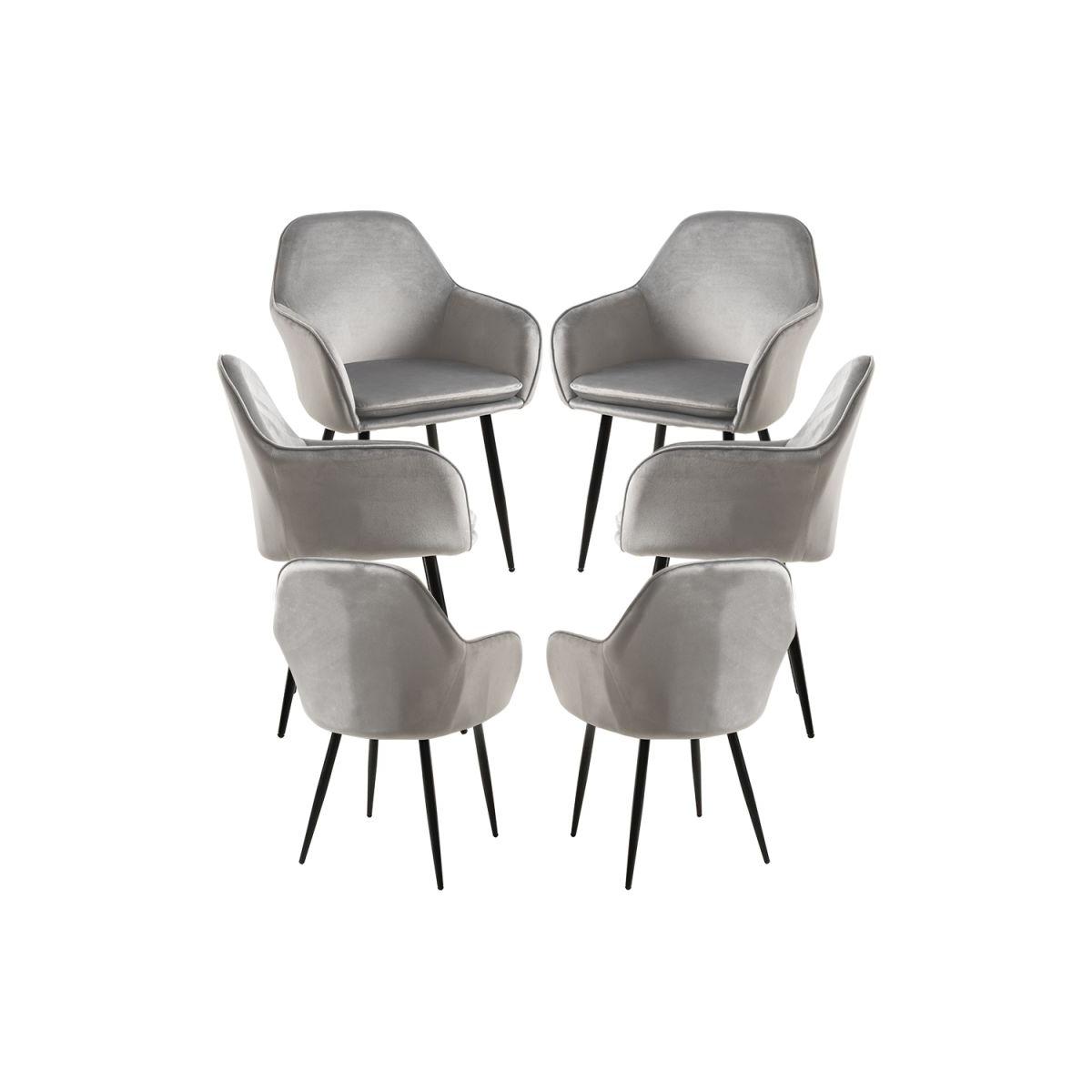 Regalos Miguel - Packs Sillas Comedor - Pack 6 Sillas Chic Black - Gris claro