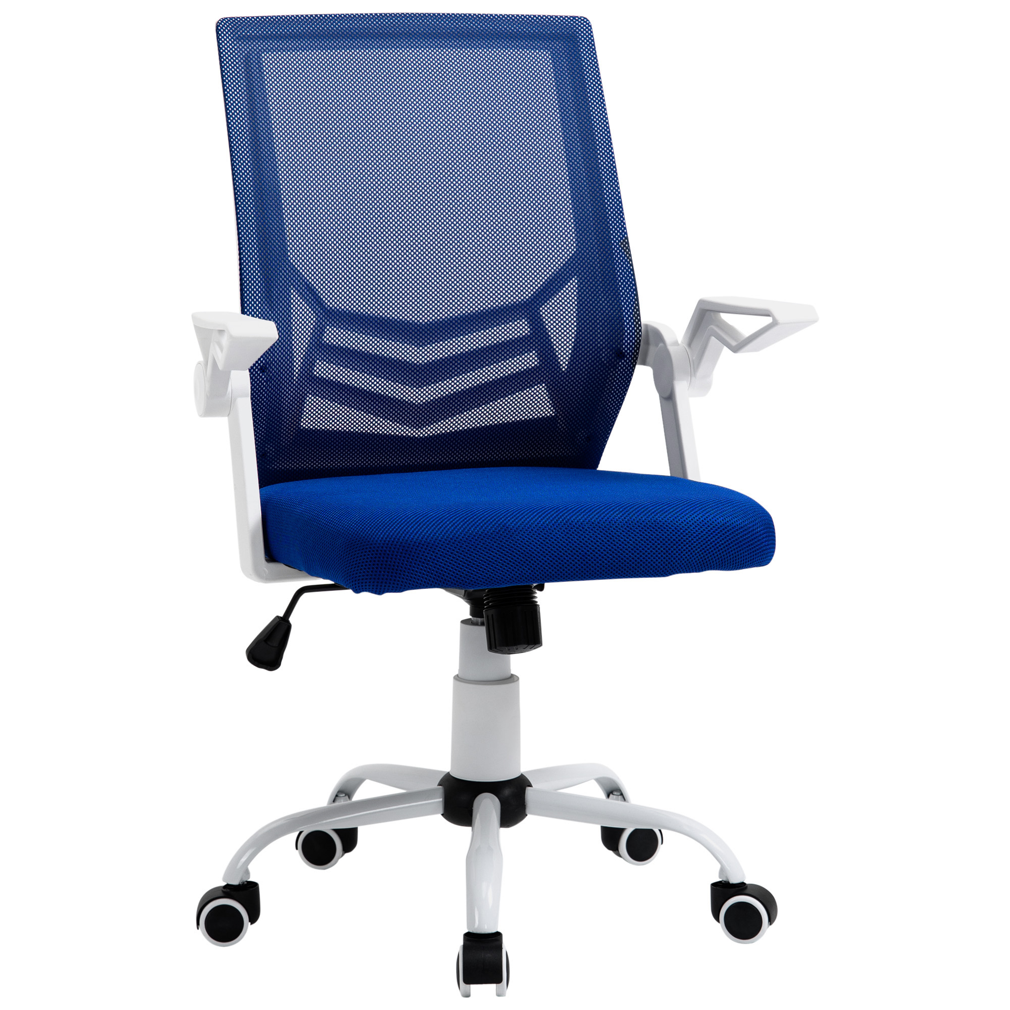 Vinsetto Silla de Oficina Ergonómica Silla Escritorio Giratoria con Altura Ajustable Reposabrazos Abatible Soporte Lumbar Transpirable para Adolescentes Adultos 62,5x55x94-104 cm