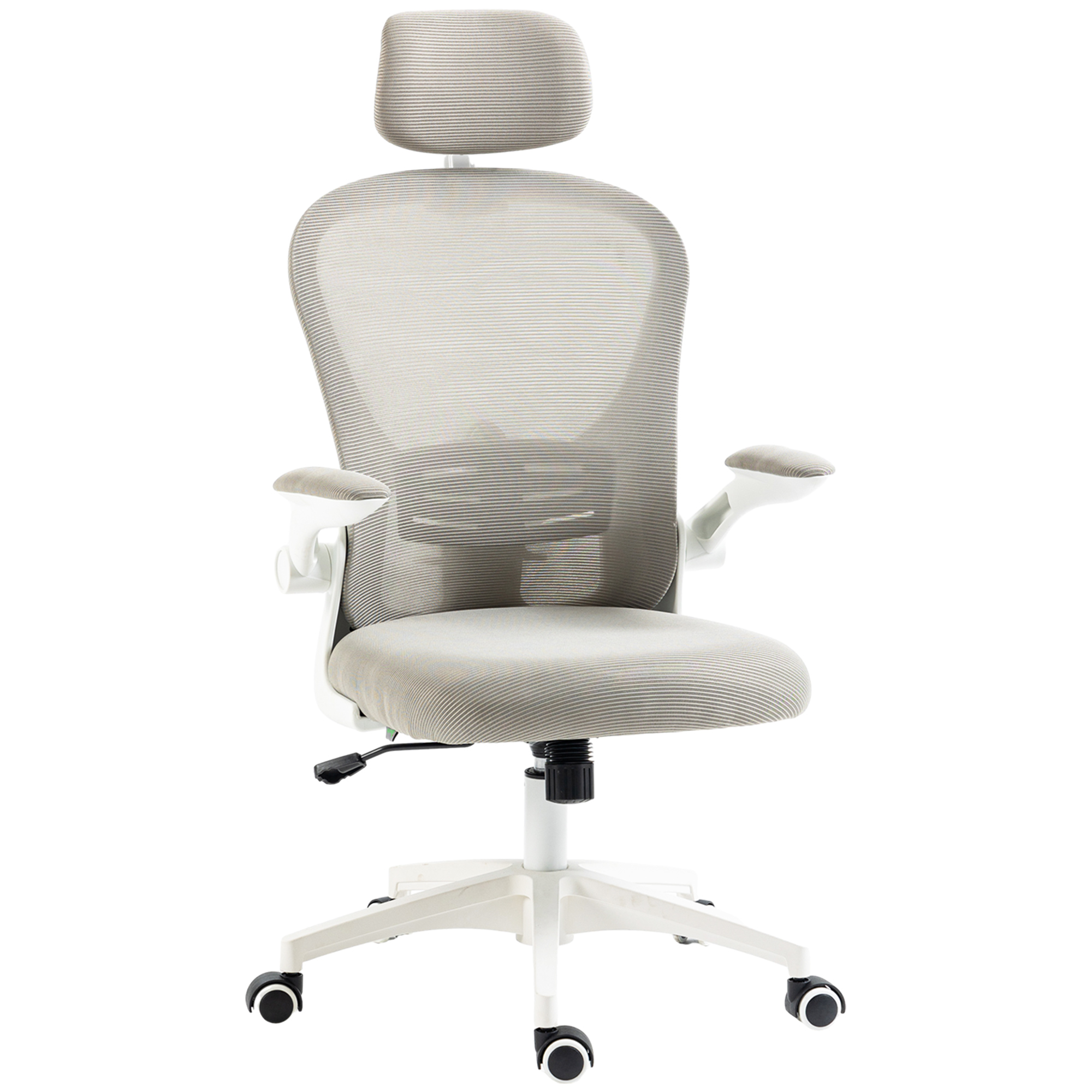 Vinsetto Silla de Malla Basculante Silla de Oficina Giratoria Silla de Escritorio con Respaldo Alto Reposacabezas Ajustable Soporte Lumbar 4D Brazo Abatible Altura Ajustable 62x64x112-120 cm