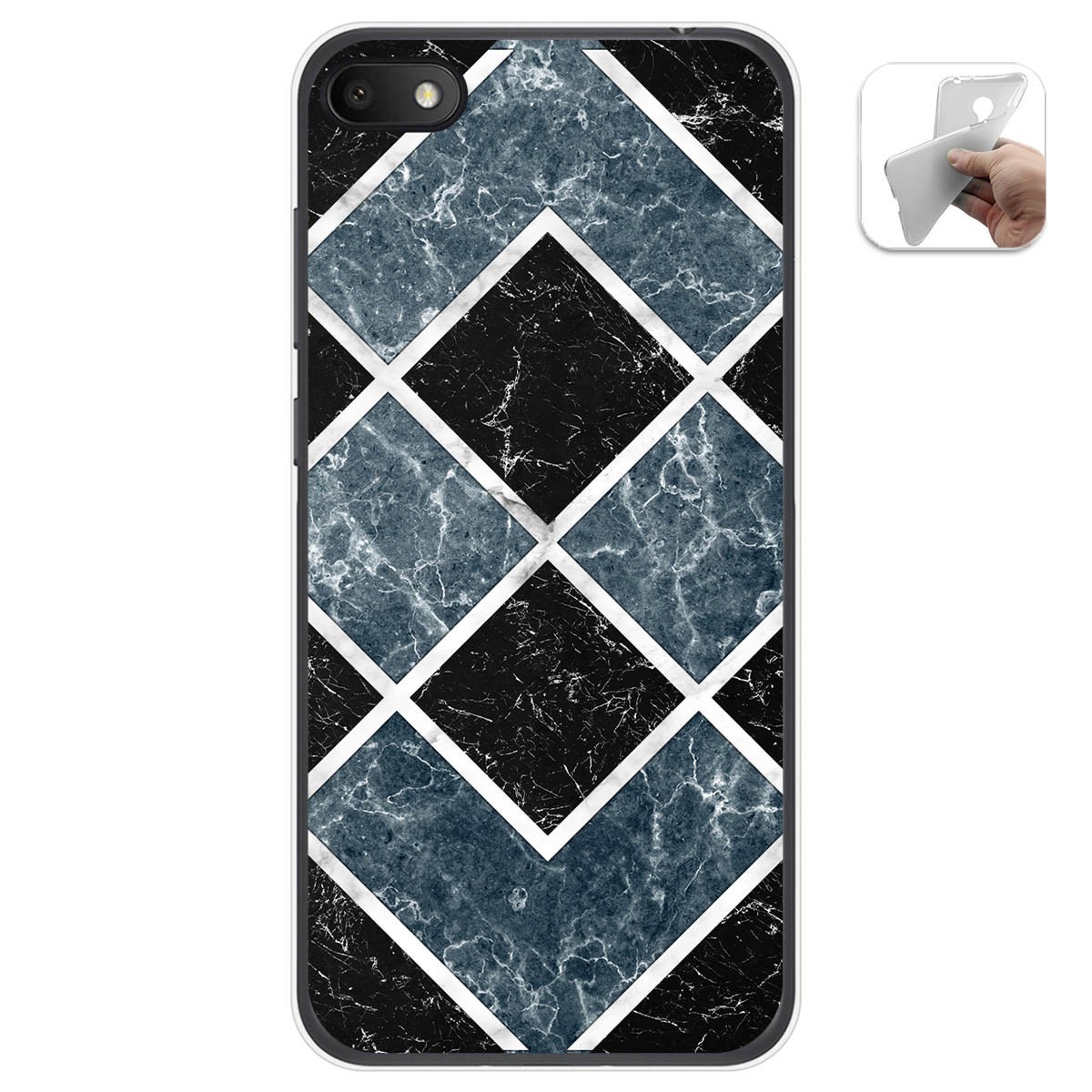 Tumundosmartphone Funda Gel Tpu para Alcatel 1V 2019 diseño Mármol 06 Dibujos