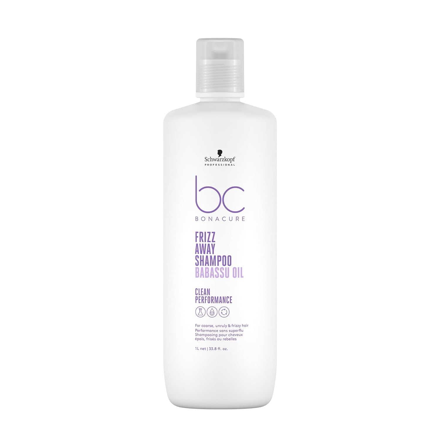 Schwarzkopf Professional Bonacure Frizz Away Shampoo 1000 Ml. / Champú anti-encrespamiento para cabello grueso, rebelde y con frizz.