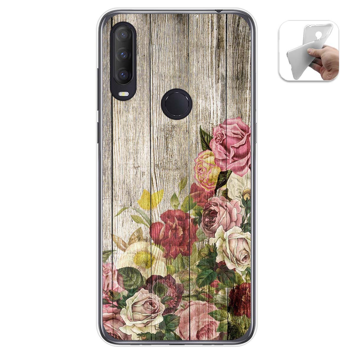 Tumundosmartphone Funda Gel Tpu para Alcatel 1S 2020 / 3L 2020 diseño Madera 08 Dibujos