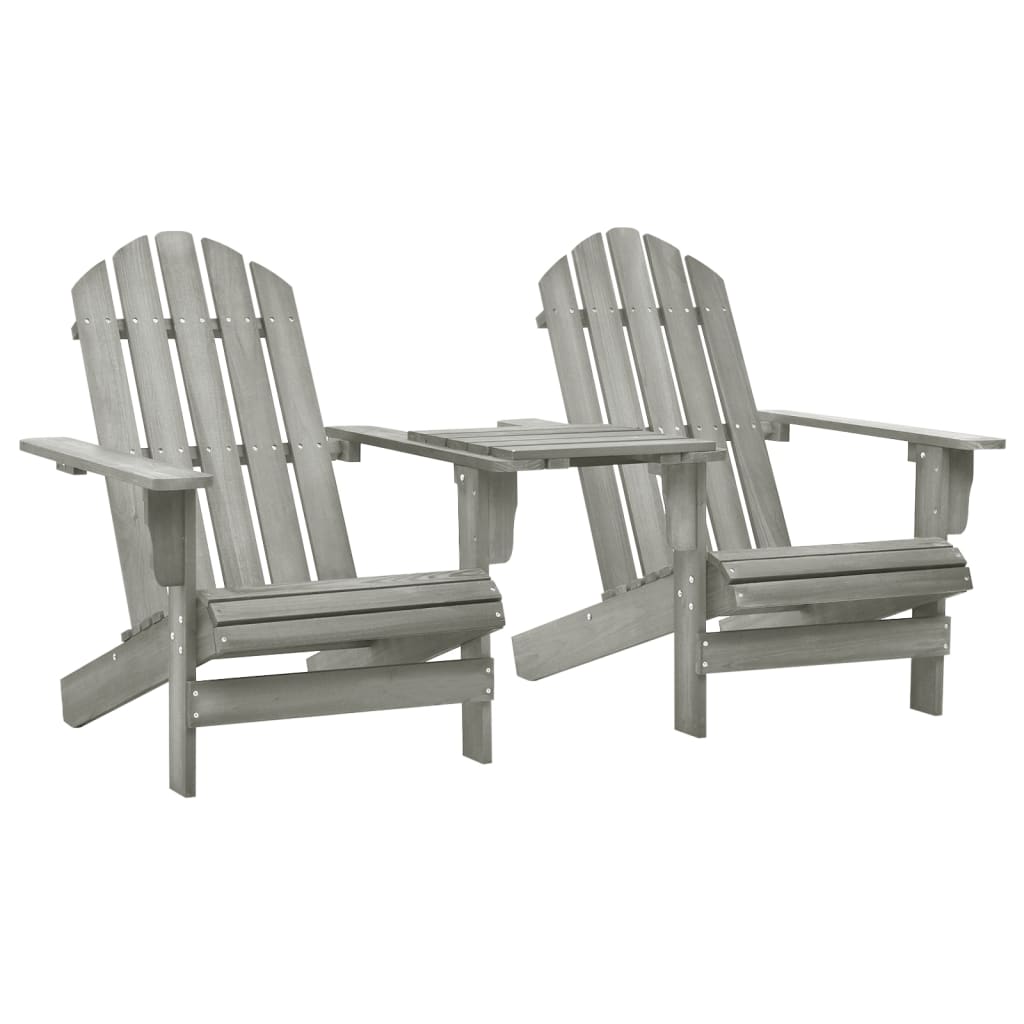 vidaXL Sillas Adirondack de jardínmesita madera maciza abeto