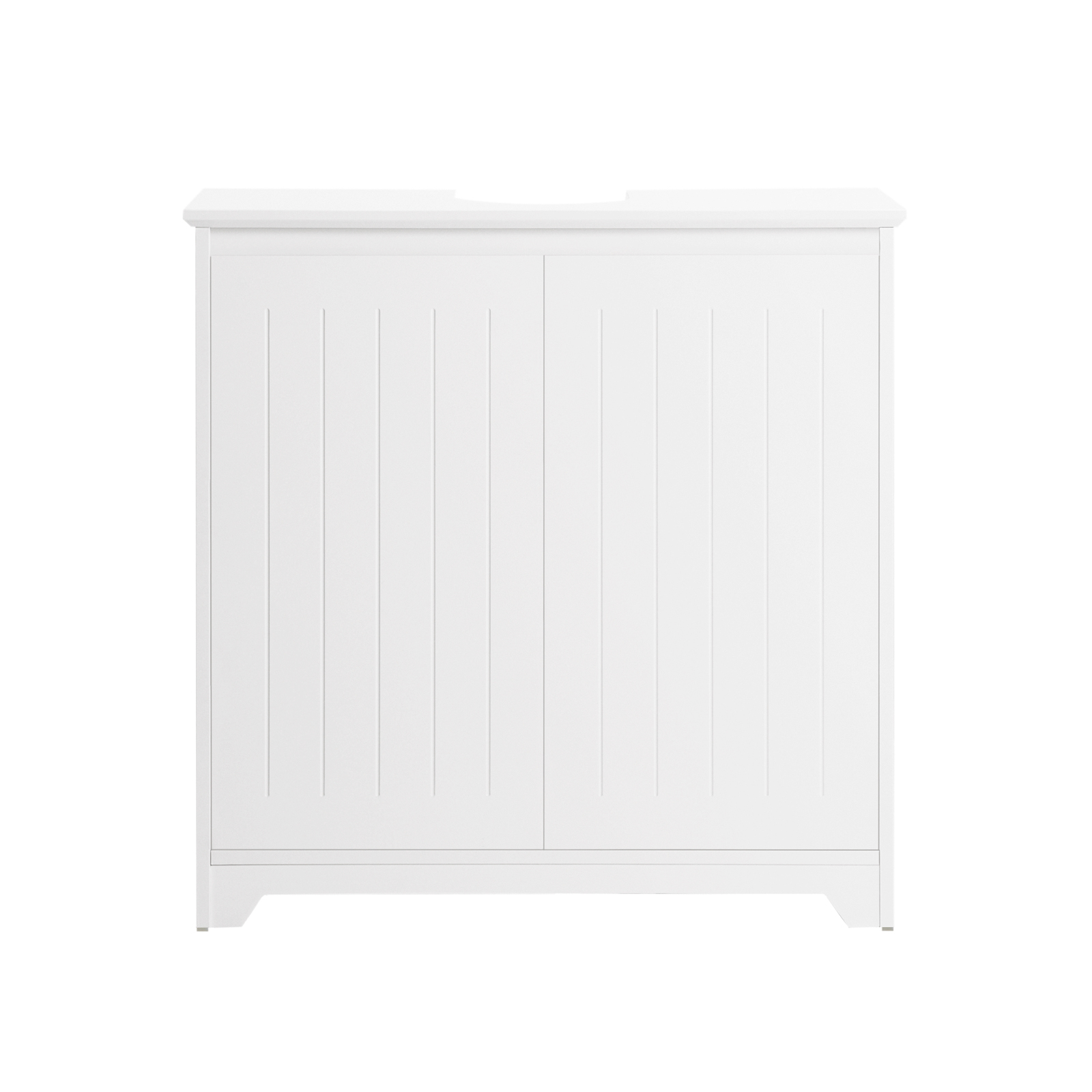 SoBuy BZR108-W Mueble para Debajo del Lavabo Fregadero Armario de Baño Armario de Almacenaje de Suelo 2 Puertas 60 x 30 x 60 cm Blanco ES