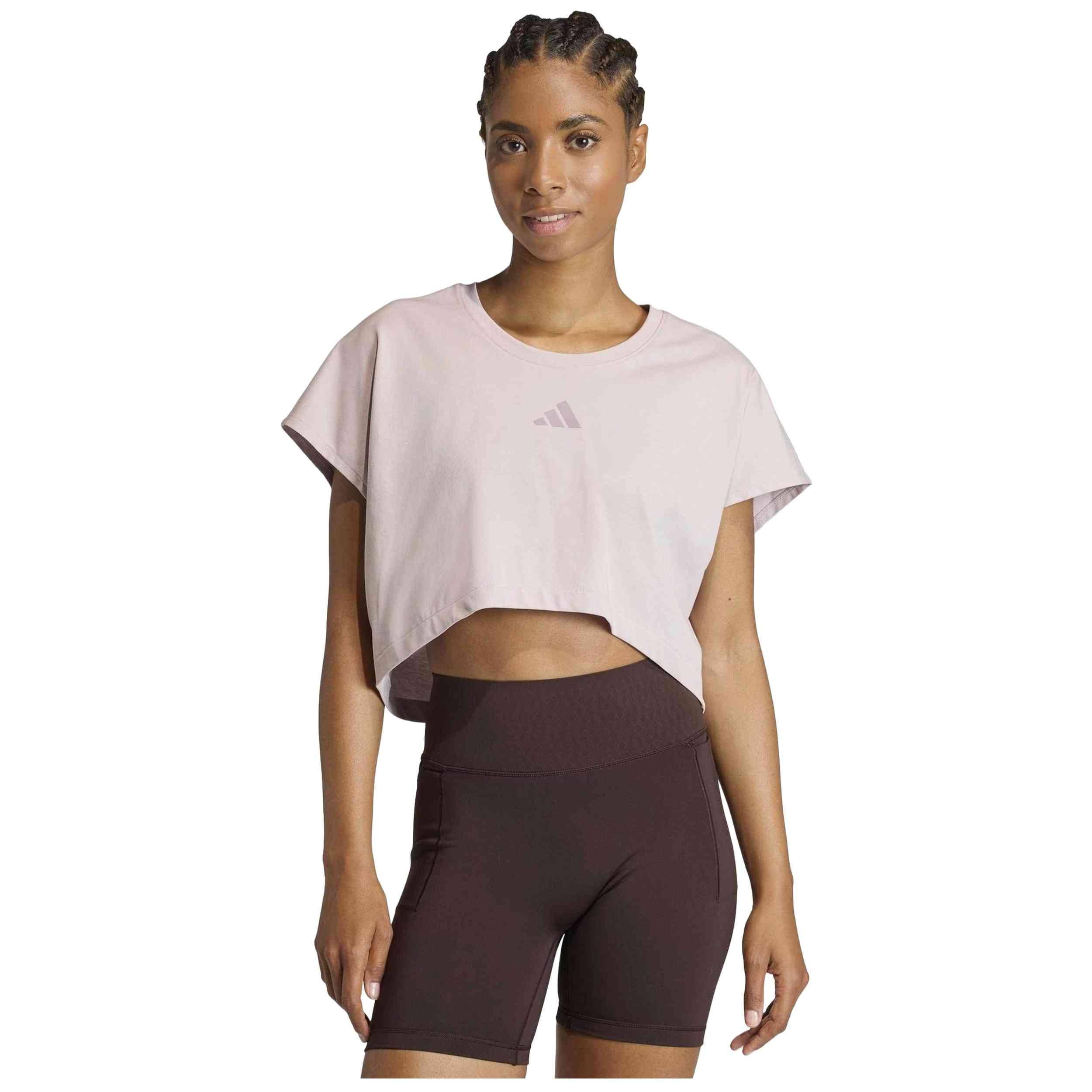 Camiseta De Tirantes Adidas modelo Camiseta adidas Power Workout Cropped Boxy 3 bandas sin mangas rosa claro mujer para Mujer en color Gris