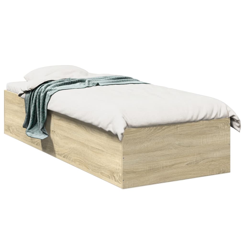 vidaXL Estructura de cama madera de ingeniería roble Sonoma 100x200 cm