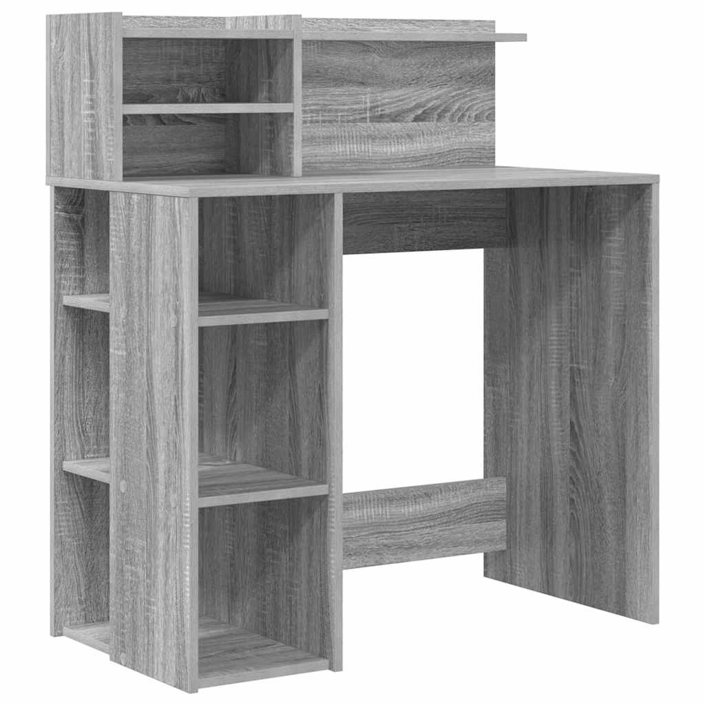 vidaXL Escritorio Gris Sonoma 90 x 48 x 101,5 cm Madera de ingeniería