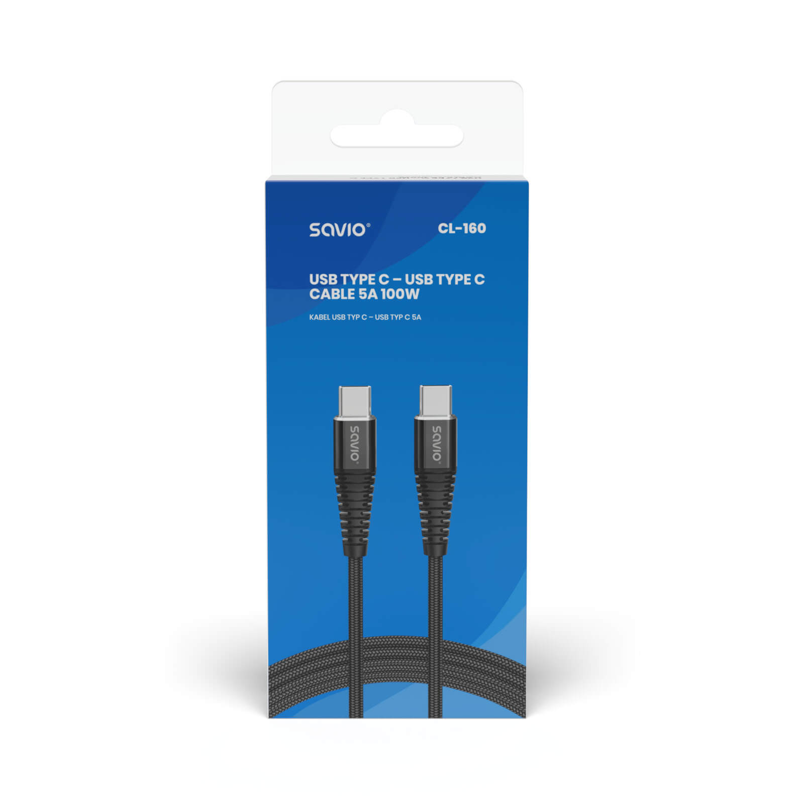 Savio cl-160 cable usb 2 m usb 2.0 usb c - usb c negro