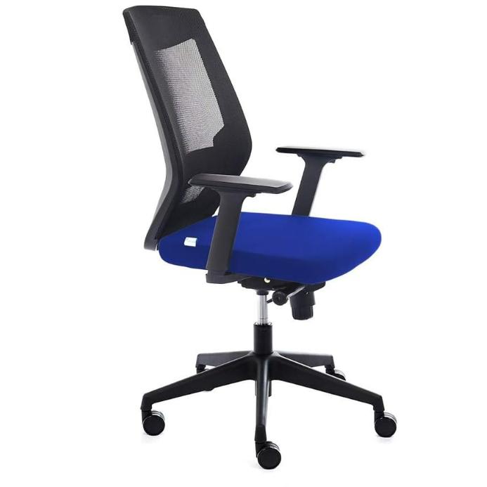 Rocada | Silla Oficina Ergonómica con Regulación Lumbar | Escritorio Ordenador, Cómoda y Giratoria, Azul y Negro