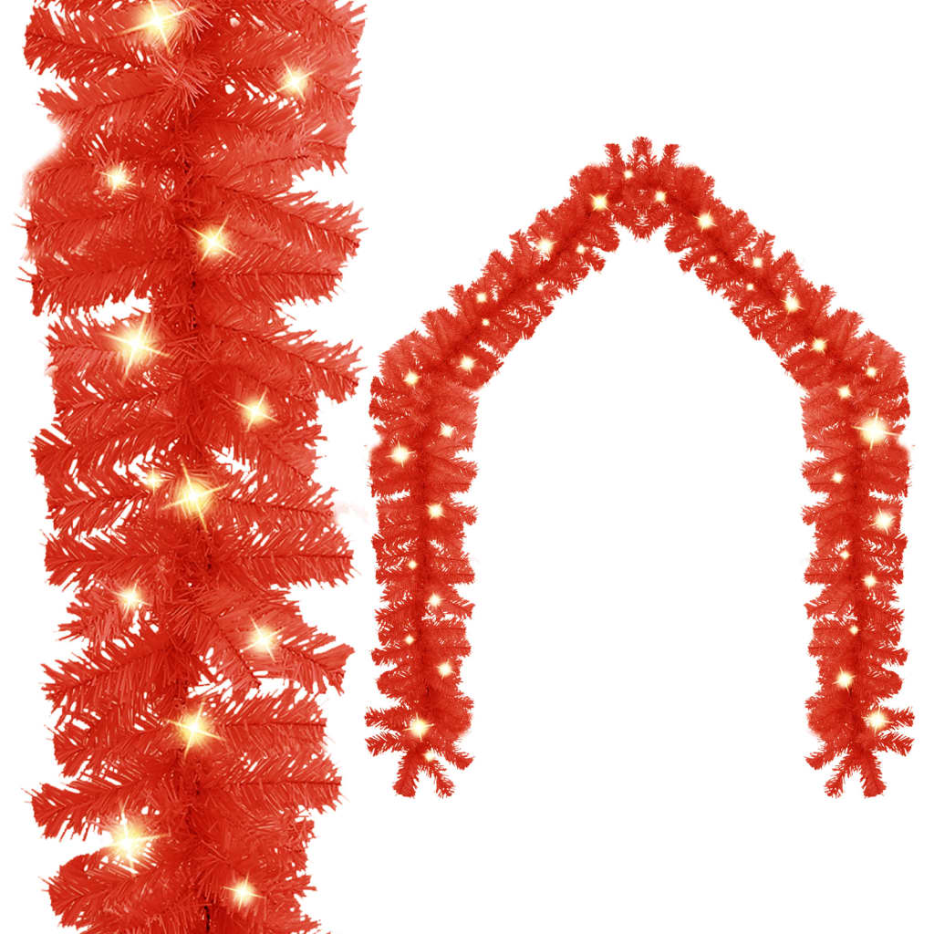 vidaXL Guirnalda de Navidad con luces LED rojo 20 m