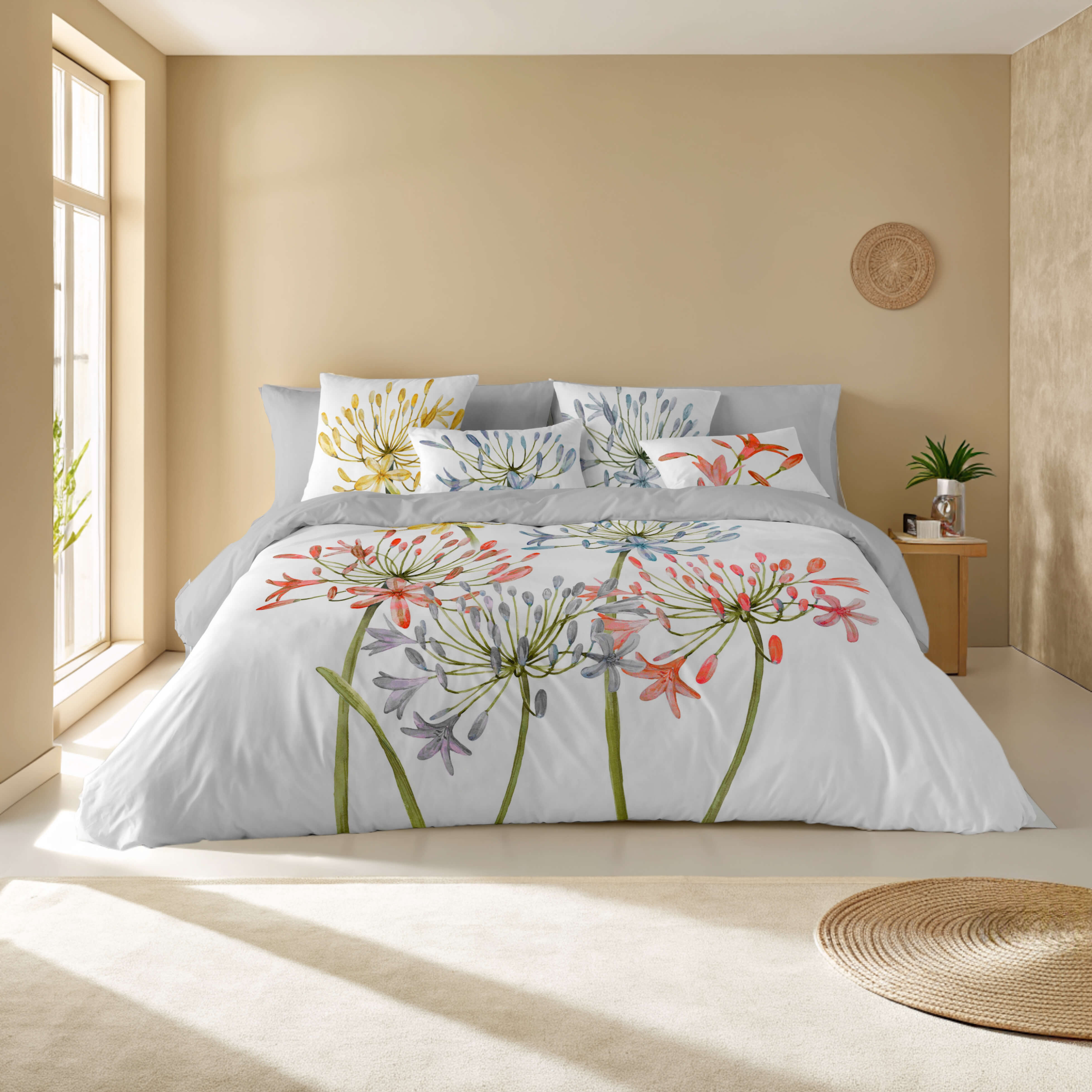 NATURALS - Funda Nórdica Estampada - 100% Algodón Extra Suave - Incluye Funda Nórdica + 1 o 2 Fundas de Almohada - Fabricado en España - Modelos Florales - Cama 90/135/150/180