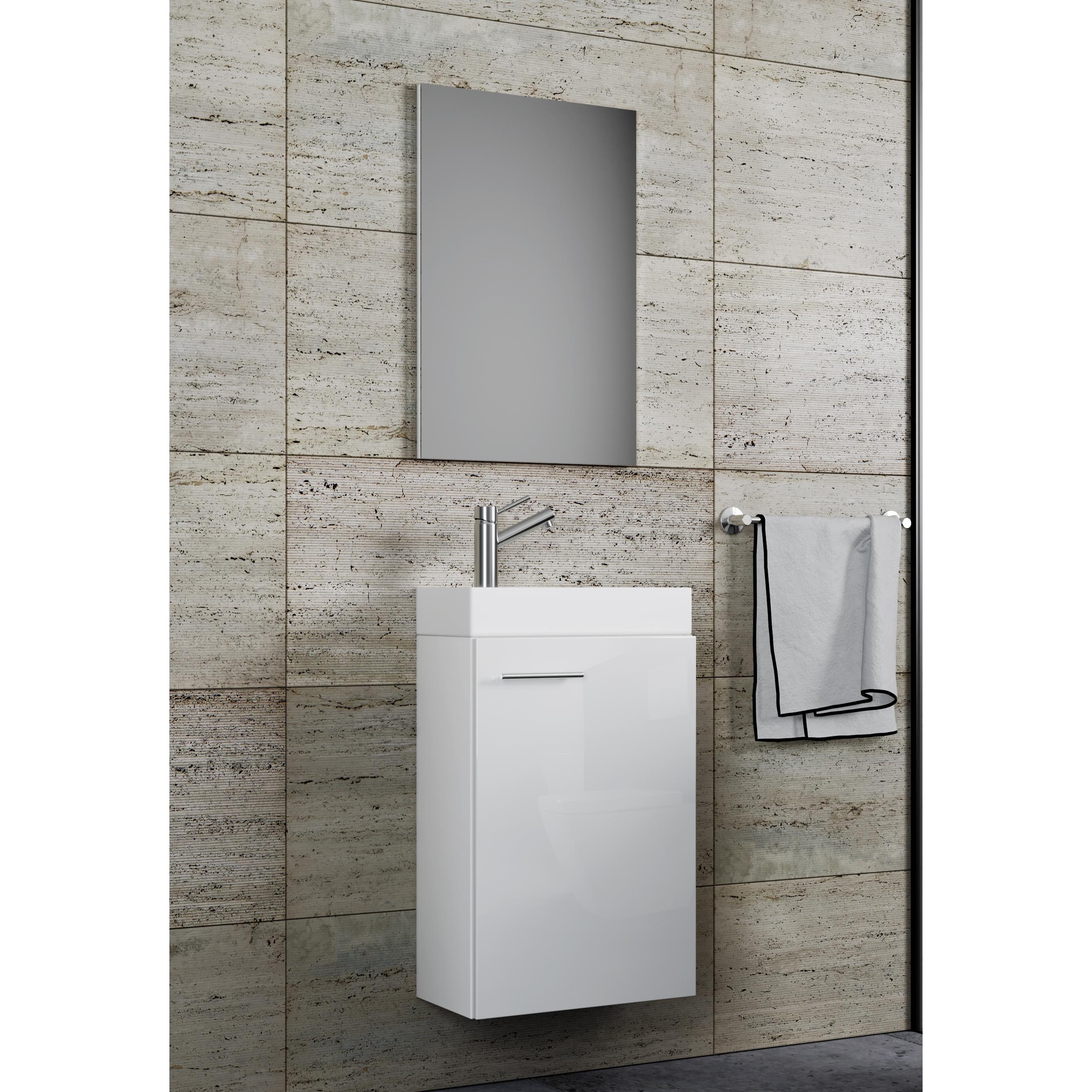 Conjunto de muebles de baño de 3 piezas WC de invitados lavabo de invitados pequeño y estrecho Slito SP Conjunto de muebles de baño de 3 piezas WC de invitados lavabo de invitados pequeño y estrecho Slito SP
