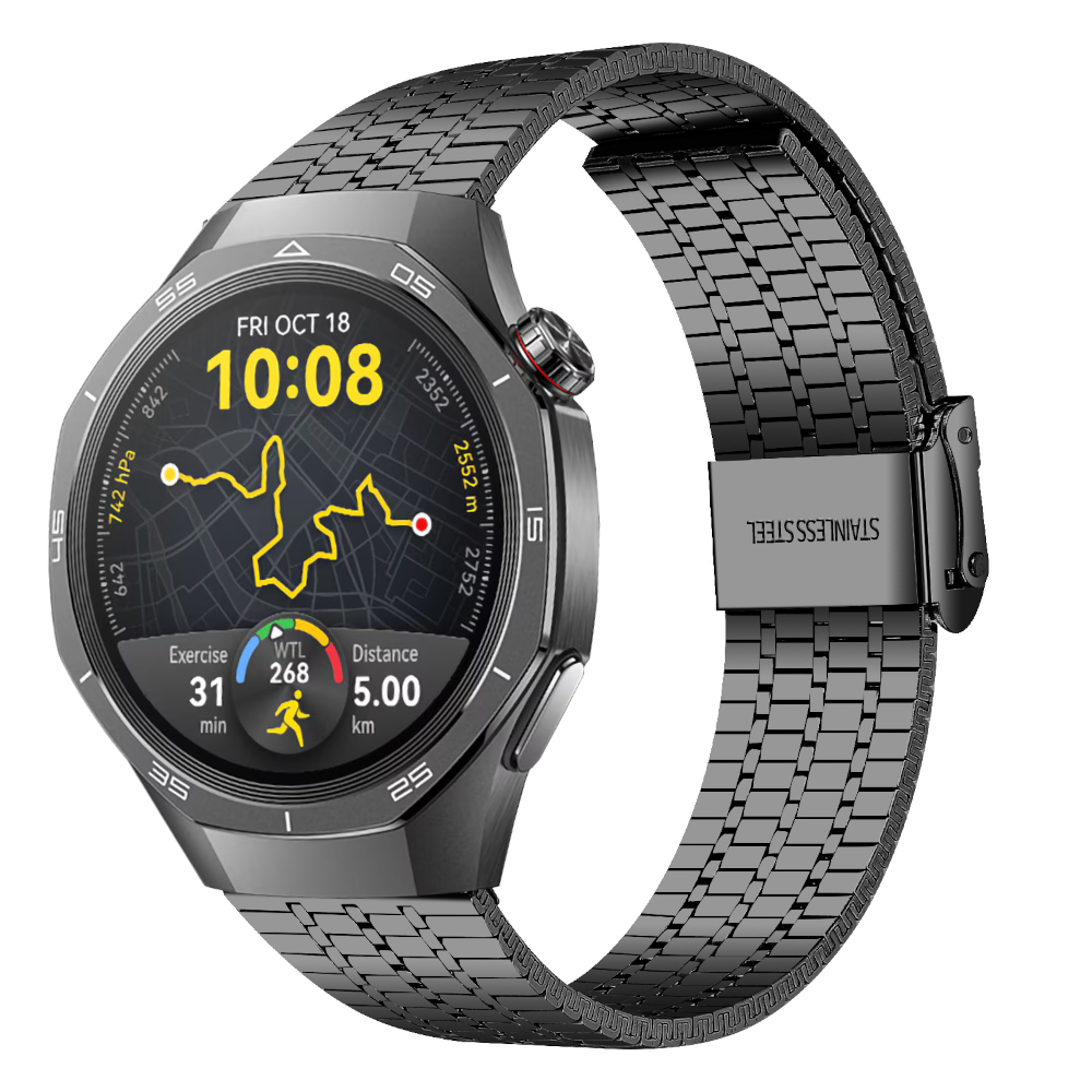 Correa de Acero para Amazfit GTR 4 / Bip 5 / Garmin Vivoactive 4 / Huaw Watch GT 5 - 46mm / GT 5 - 46mm / GT 4 - 46mm, Modelo Acero Flexible Ancho 22mm