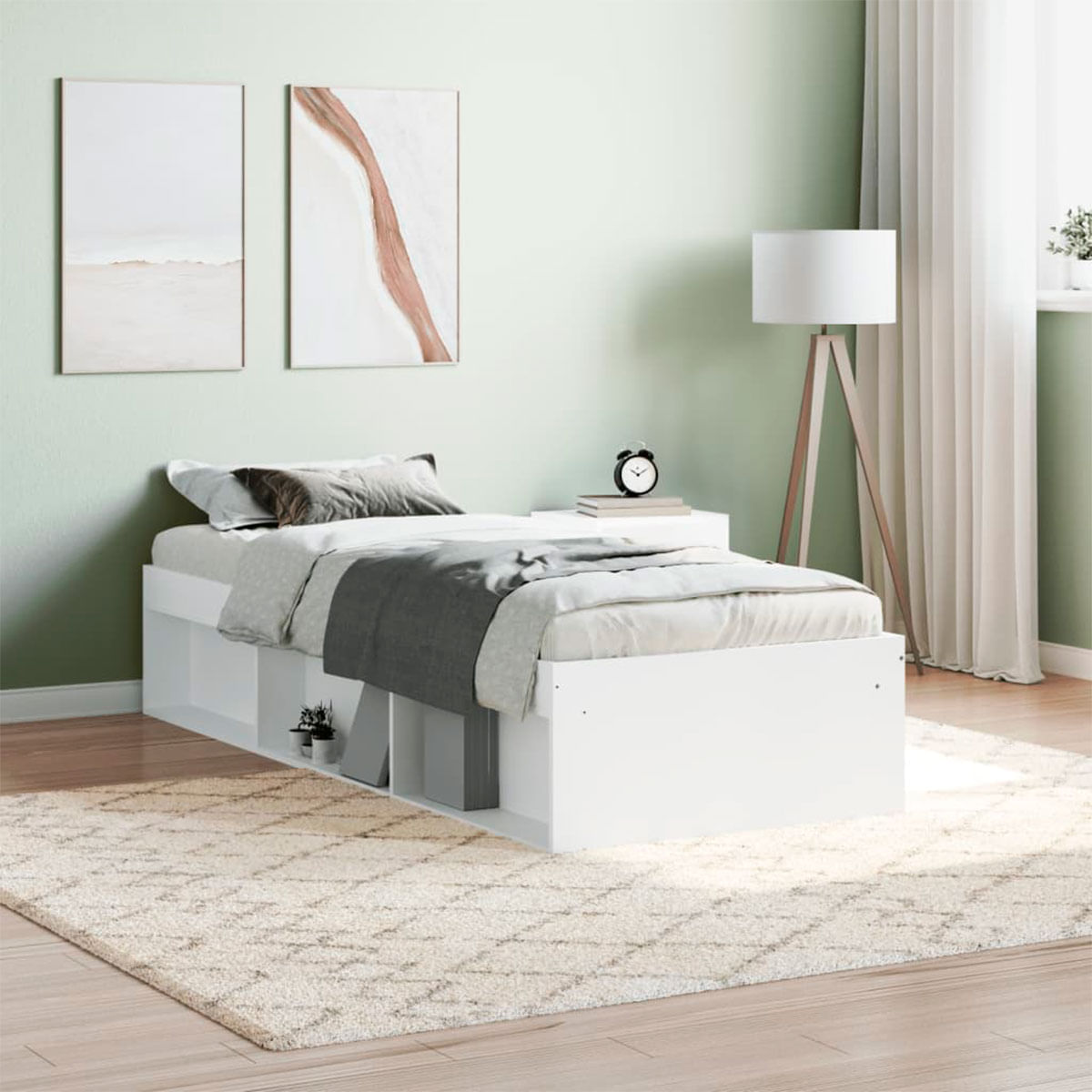 Cama Capadocia 6 módulos de almacenaje blanco