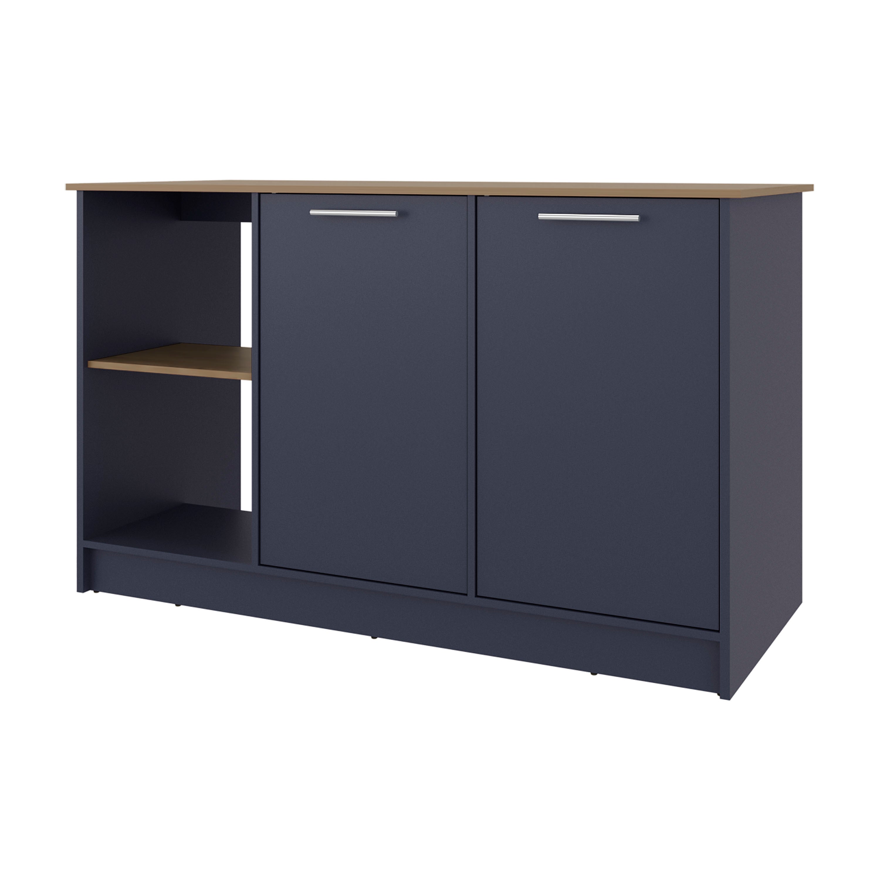Parker isla de cocina con puertas y estantes para almacenamiento