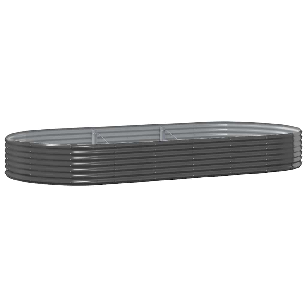 vidaXL Jardinera elevada de acero galvanizado 296x140x36 cm antracita
